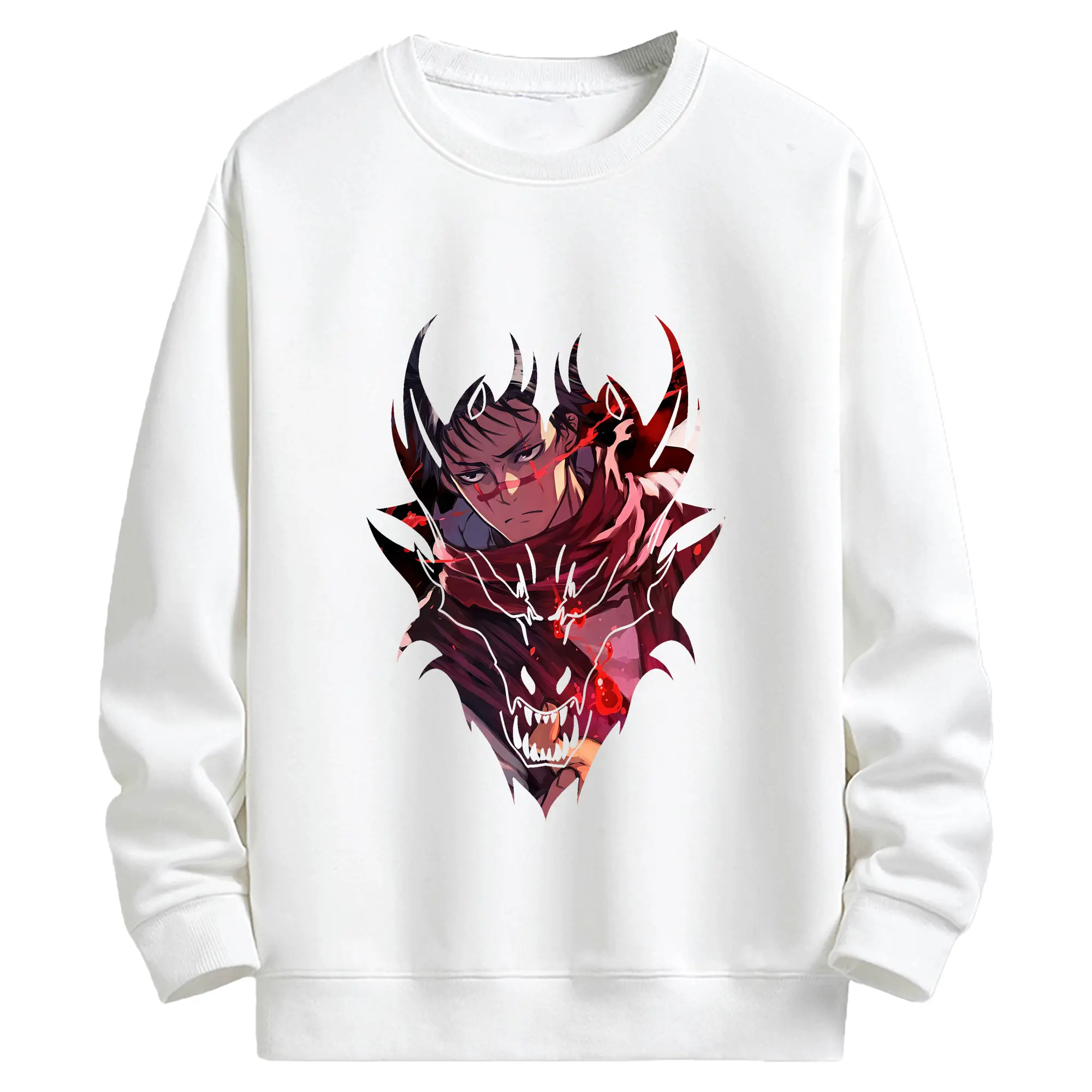 呪術廻戦 グッズ,脹相 - 高品質 クルーネック スウェット ・ コットン59％ ポリエステル41％ ・ ユニセックス 長袖 トレーナー ・ カジュアル デイリー スポーツ 散歩用