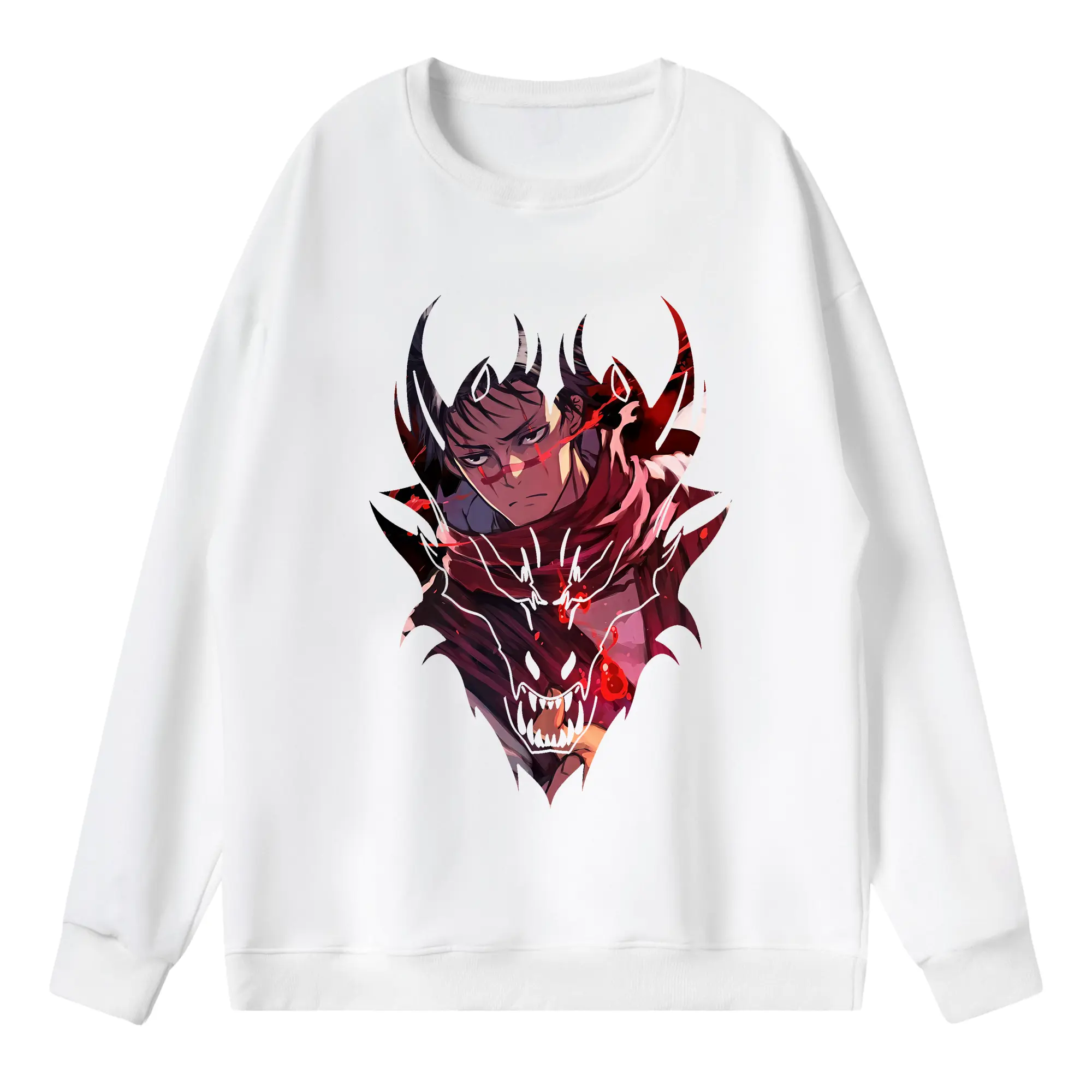 呪術廻戦 グッズ,脹相 - 薄手 クルーネック スウェット 裏毛260g · ポリエステル 春秋向け カジュアル 男女兼用 · トレーナー デイリー スポーツ 散歩に最適