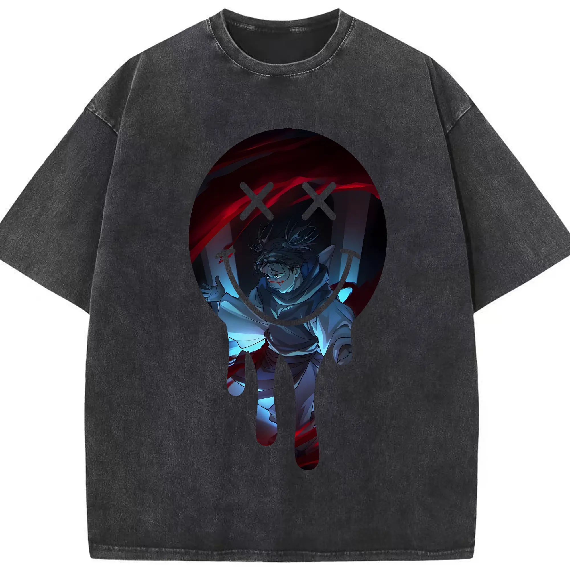 呪術廻戦 グッズ,脹相 - 綿100％ ヴィンテージ風 半袖Tシャツ ・ フロントプリント ・ 柔らか肌触り ・ 通気性 快適 ・ スポーツ カジュアル 外出用