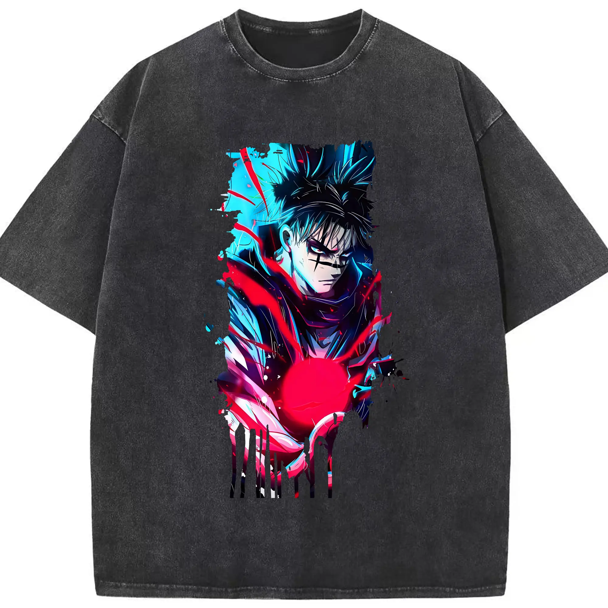 呪術廻戦 グッズ,脹相 - 綿100％ ヴィンテージ風 半袖Tシャツ ・ フロントプリント ・ 柔らか肌触り ・ 通気性 快適 ・ スポーツ カジュアル 外出用