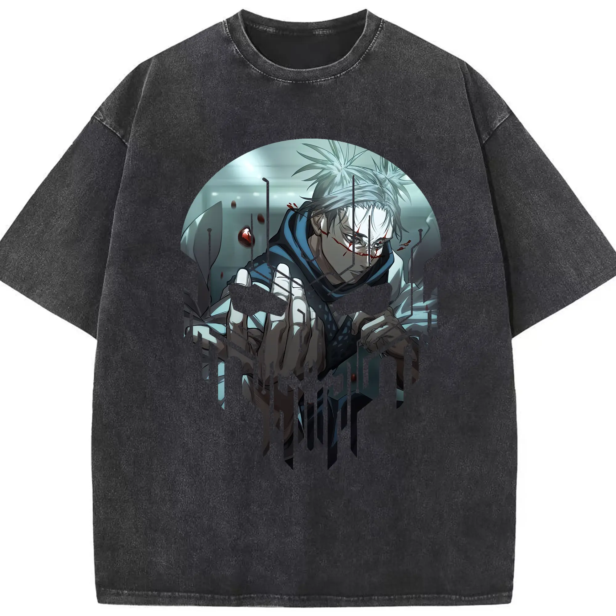 呪術廻戦 グッズ,脹相 - 綿100％ ヴィンテージ風 半袖Tシャツ ・ フロントプリント ・ 柔らか肌触り ・ 通気性 快適 ・ スポーツ カジュアル 外出用