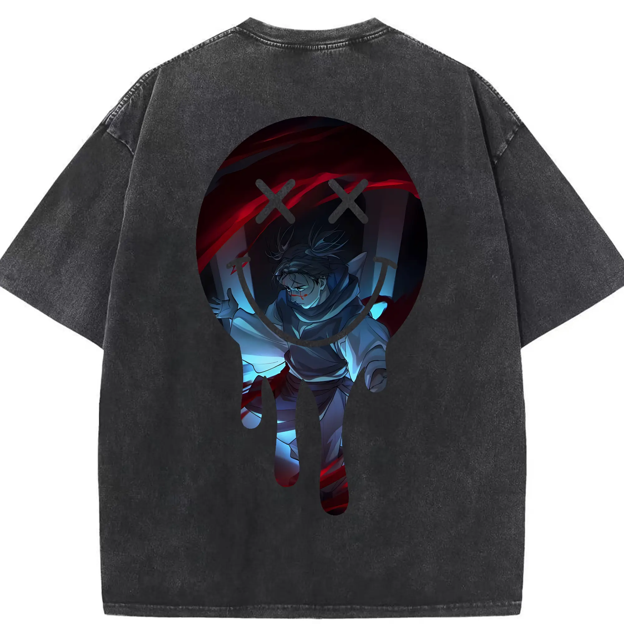 呪術廻戦 グッズ,脹相 - 綿100％ ヴィンテージ風 半袖Tシャツ ・ 背面プリント ・ 柔らか肌触り ・ 通気性 快適 ・ スポーツ カジュアル 外出用