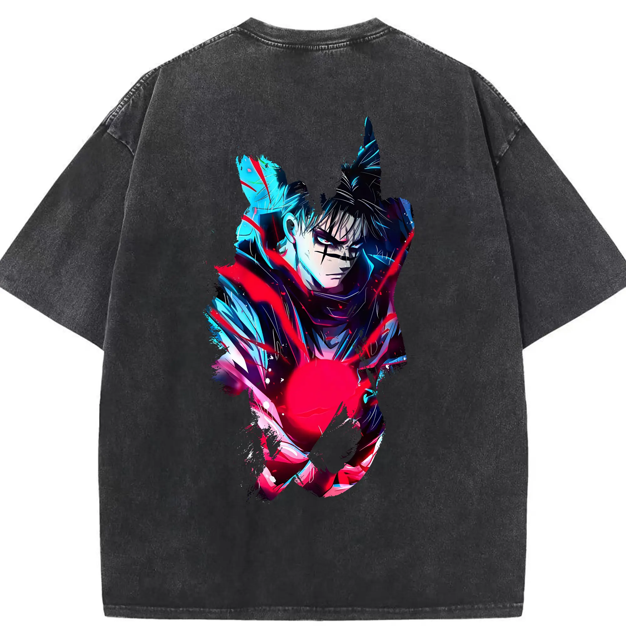 呪術廻戦 グッズ,脹相 - 綿100％ ヴィンテージ風 半袖Tシャツ ・ 背面プリント ・ 柔らか肌触り ・ 通気性 快適 ・ スポーツ カジュアル 外出用