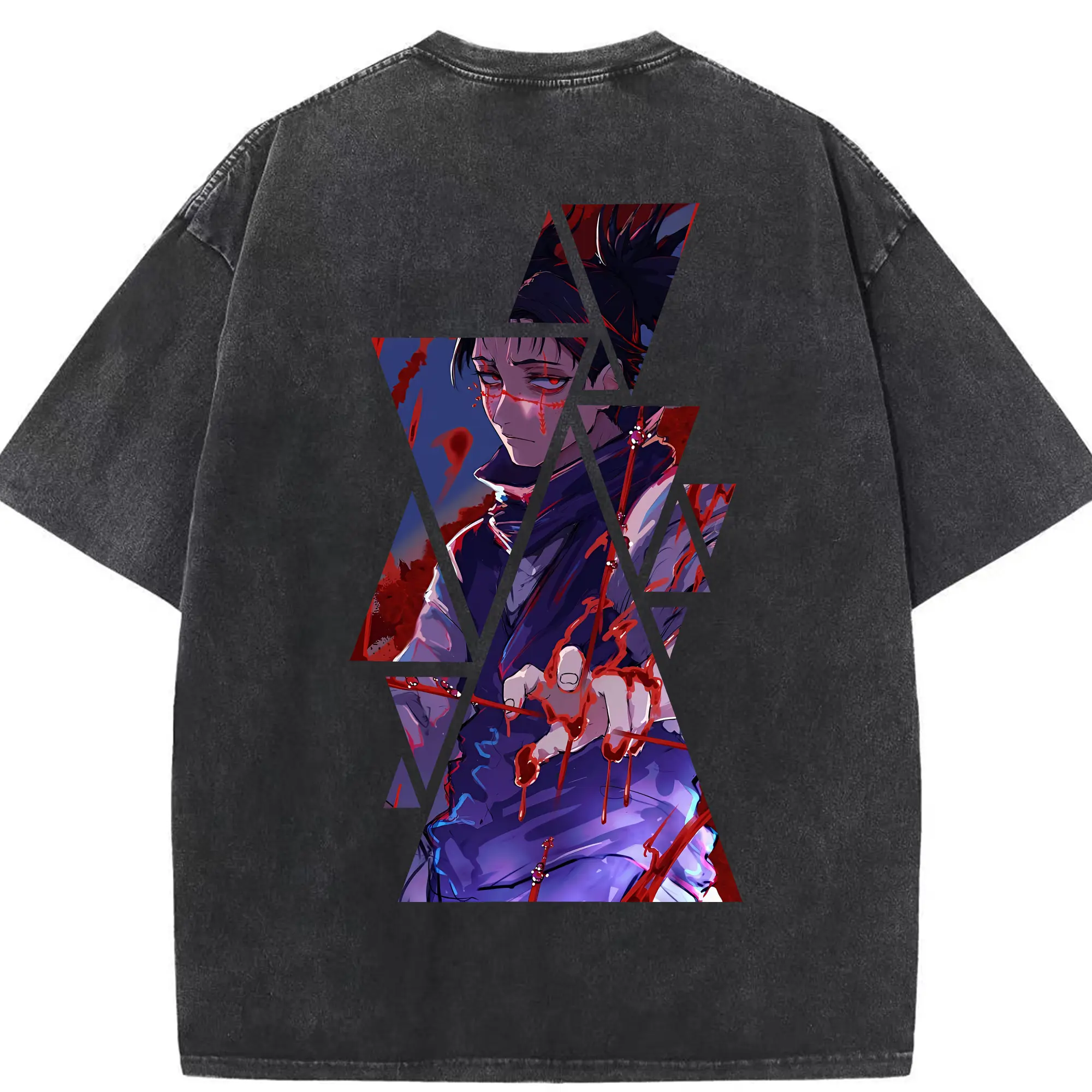 呪術廻戦 グッズ,脹相 - 綿100％ ヴィンテージ風 半袖Tシャツ ・ 背面プリント ・ 柔らか肌触り ・ 通気性 快適 ・ スポーツ カジュアル 外出用