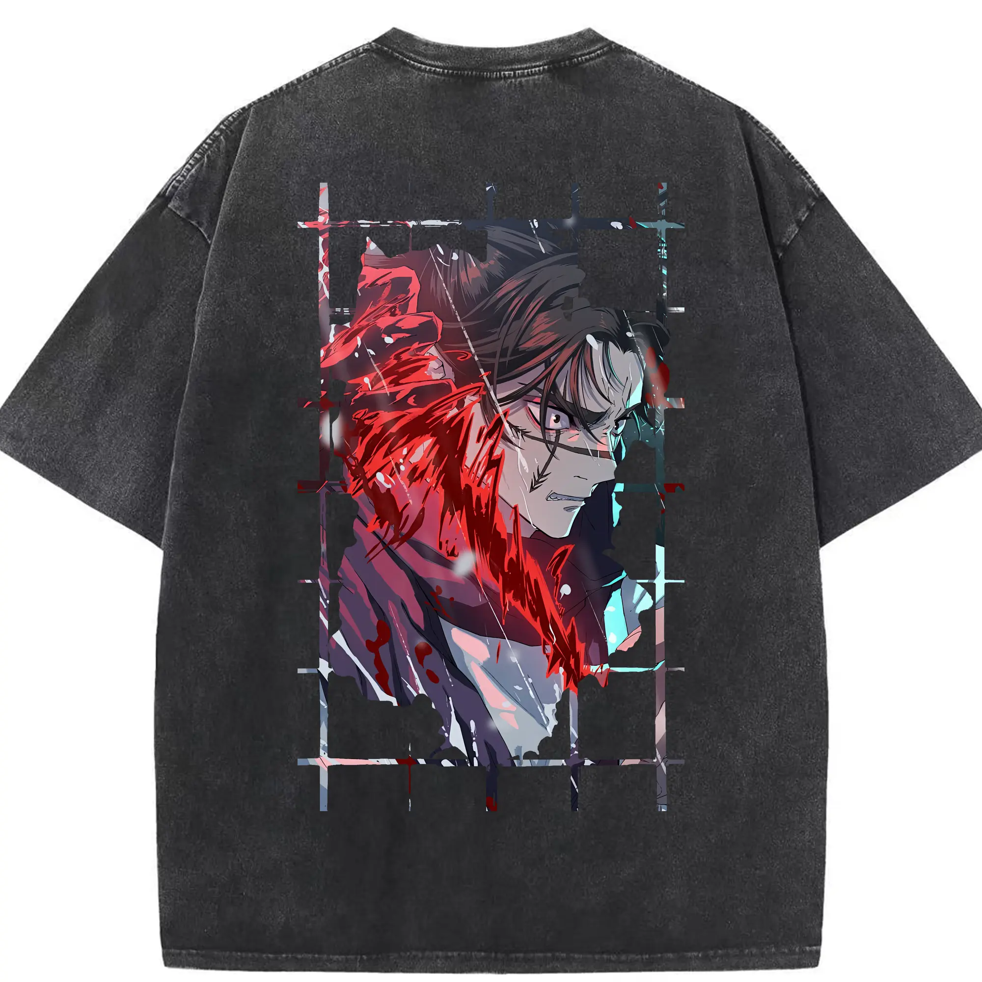 呪術廻戦 グッズ,脹相 - 綿100％ ヴィンテージ風 半袖Tシャツ ・ 背面プリント ・ 柔らか肌触り ・ 通気性 快適 ・ スポーツ カジュアル 外出用