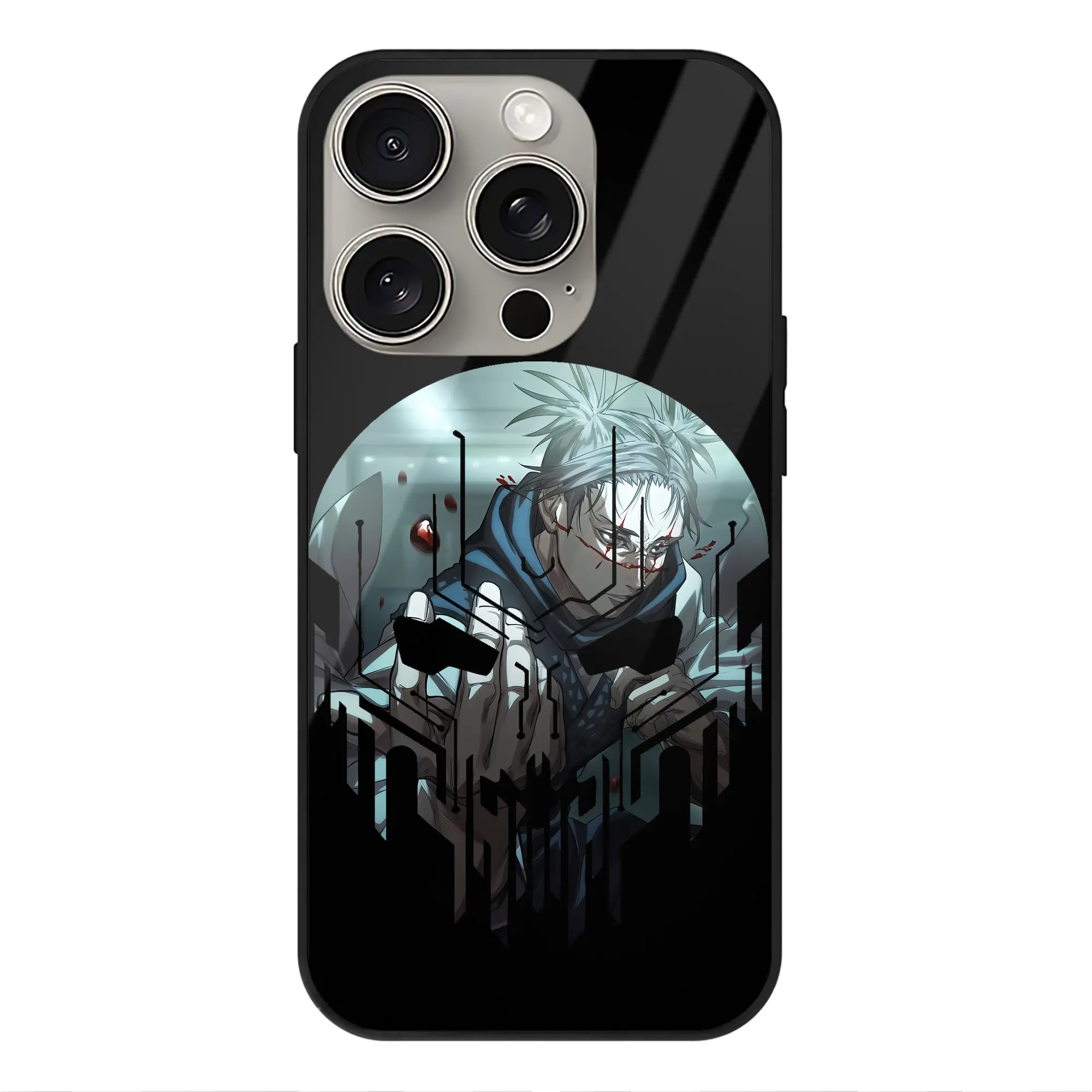 呪術廻戦 グッズ,脹相 - IPhone15Pro対応 ・ スマホケース ・ 背面ガラス ・ TPU+強化ガラス ・ 耐衝撃 ・ 黄変防止 ・ ワイヤレス充電対応 ・ 3D立体ボタン