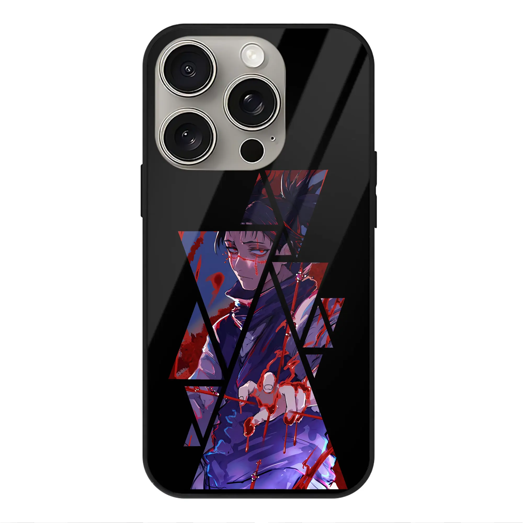 呪術廻戦 グッズ,脹相 - IPhone15Pro対応 ・ スマホケース ・ 背面ガラス ・ TPU+強化ガラス ・ 耐衝撃 ・ 黄変防止 ・ ワイヤレス充電対応 ・ 3D立体ボタン