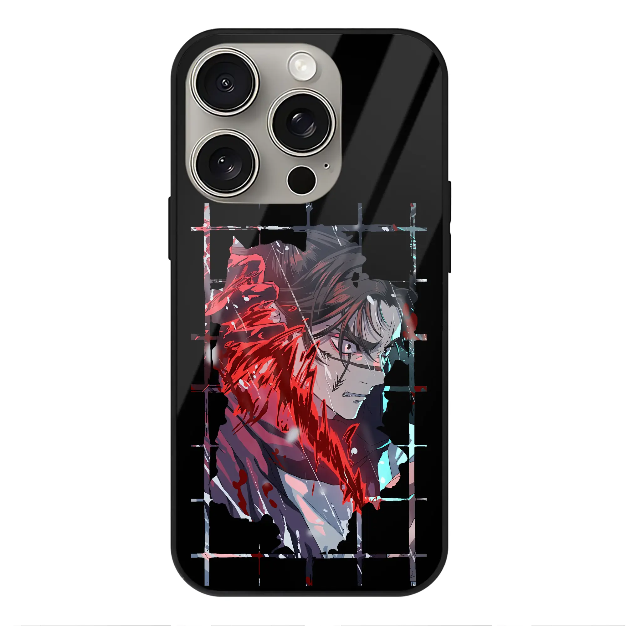 呪術廻戦 グッズ,脹相 - IPhone15Pro対応 ・ スマホケース ・ 背面ガラス ・ TPU+強化ガラス ・ 耐衝撃 ・ 黄変防止 ・ ワイヤレス充電対応 ・ 3D立体ボタン