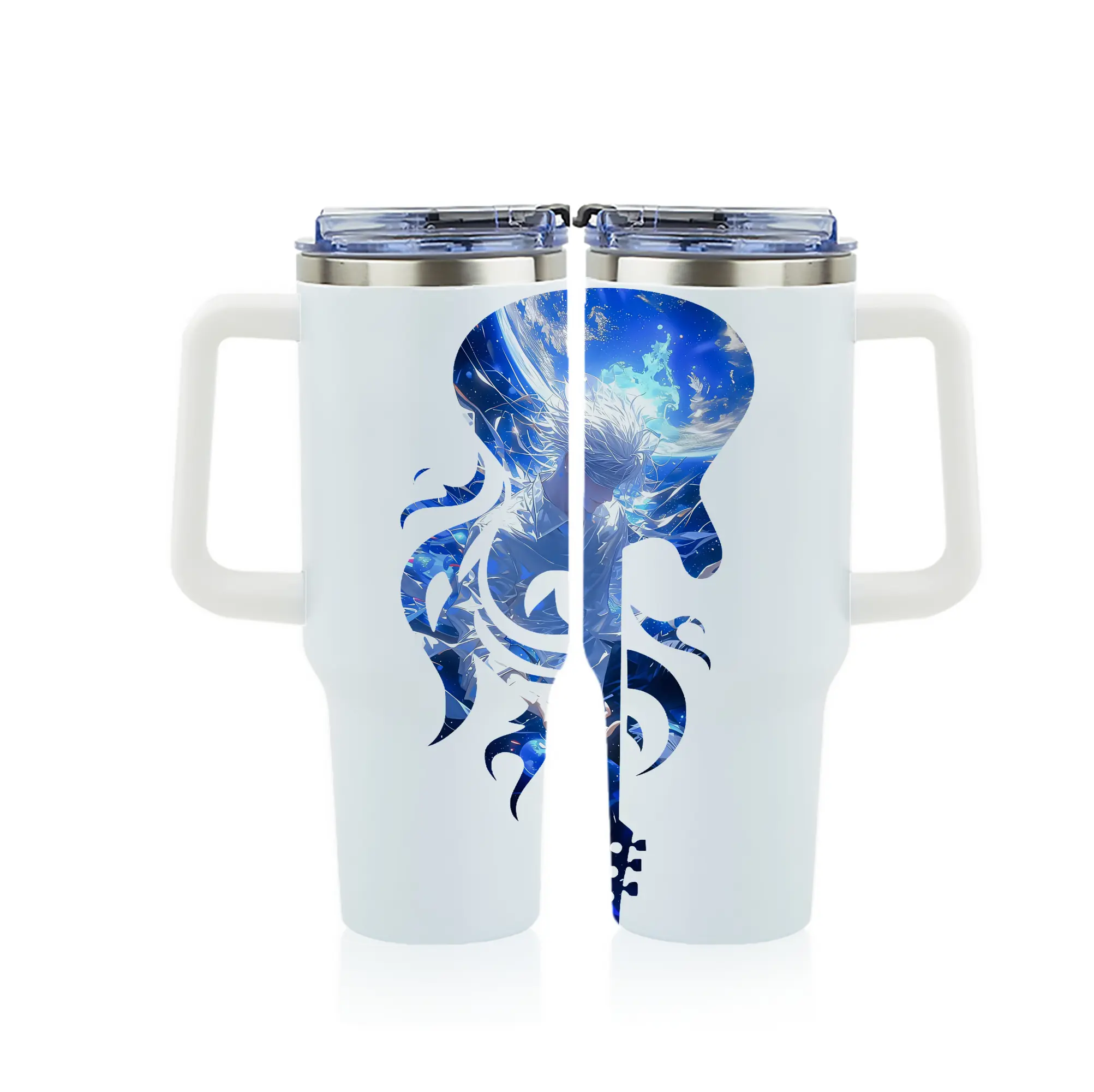 呪術廻戦 グッズ,五条 悟 - 1200mL フルプリント車用タンブラー ・ 304ステンレス 内側 ・ 201ステンレス 外側 ・ 保温 保冷 ・ 通勤 ドライブ アウトドア用