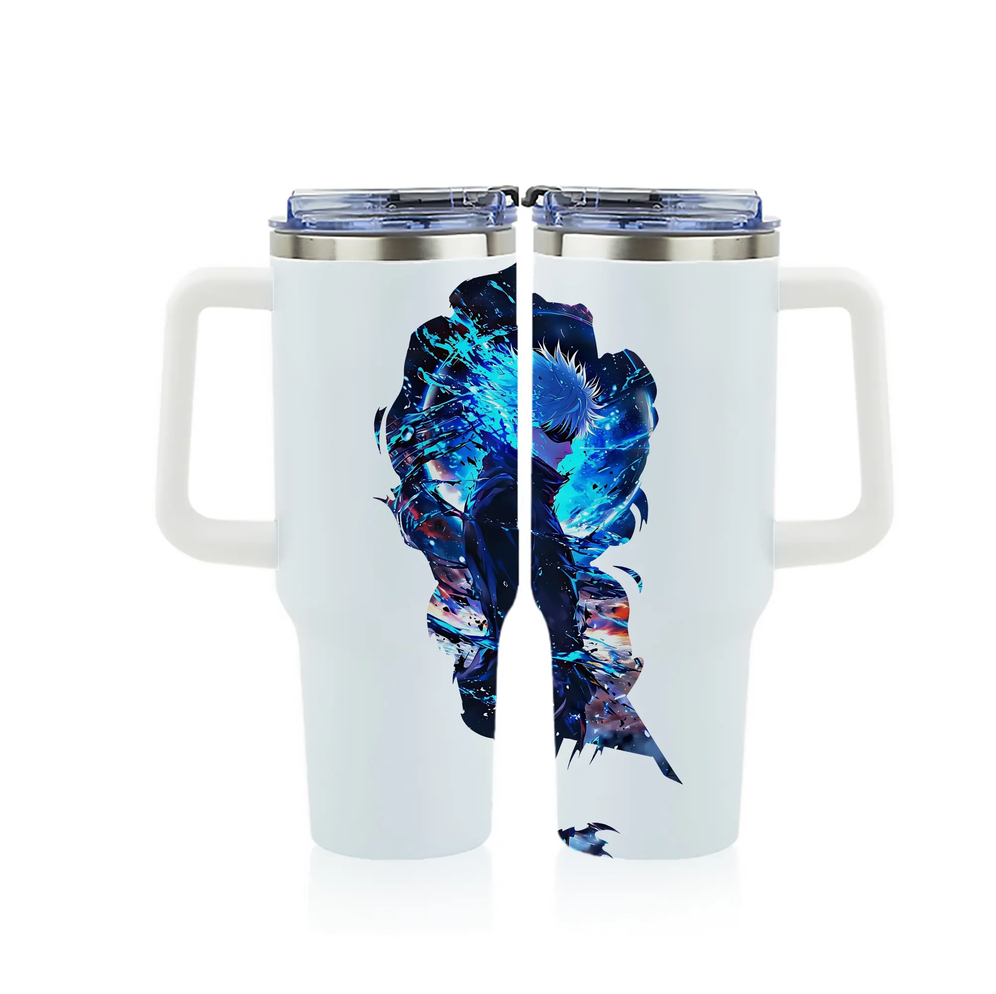 呪術廻戦 グッズ,五条 悟 - 1200mL フルプリント車用タンブラー ・ 304ステンレス 内側 ・ 201ステンレス 外側 ・ 保温 保冷 ・ 通勤 ドライブ アウトドア用