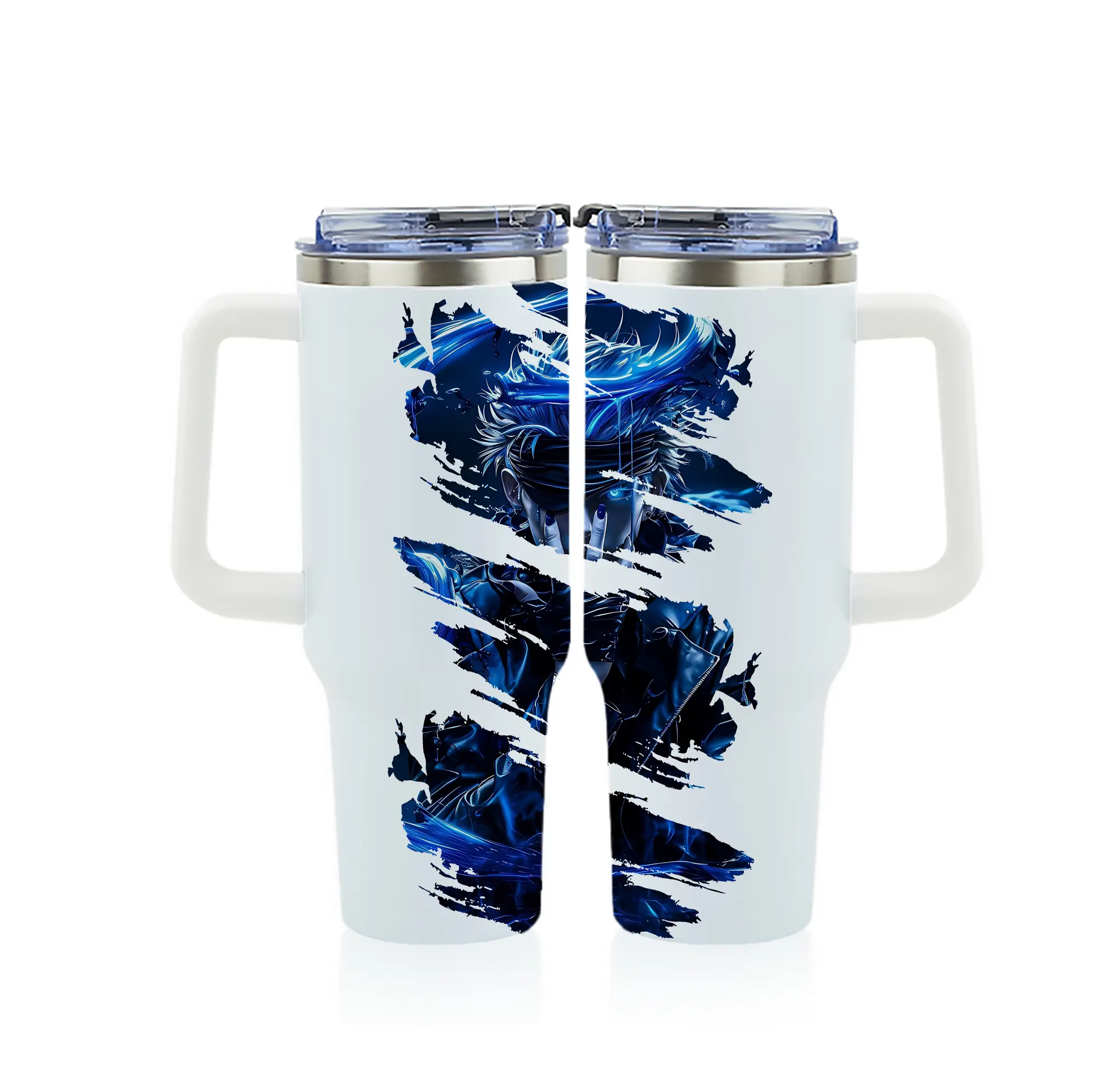 呪術廻戦 グッズ,五条 悟 - 1200mL フルプリント車用タンブラー ・ 304ステンレス 内側 ・ 201ステンレス 外側 ・ 保温 保冷 ・ 通勤 ドライブ アウトドア用