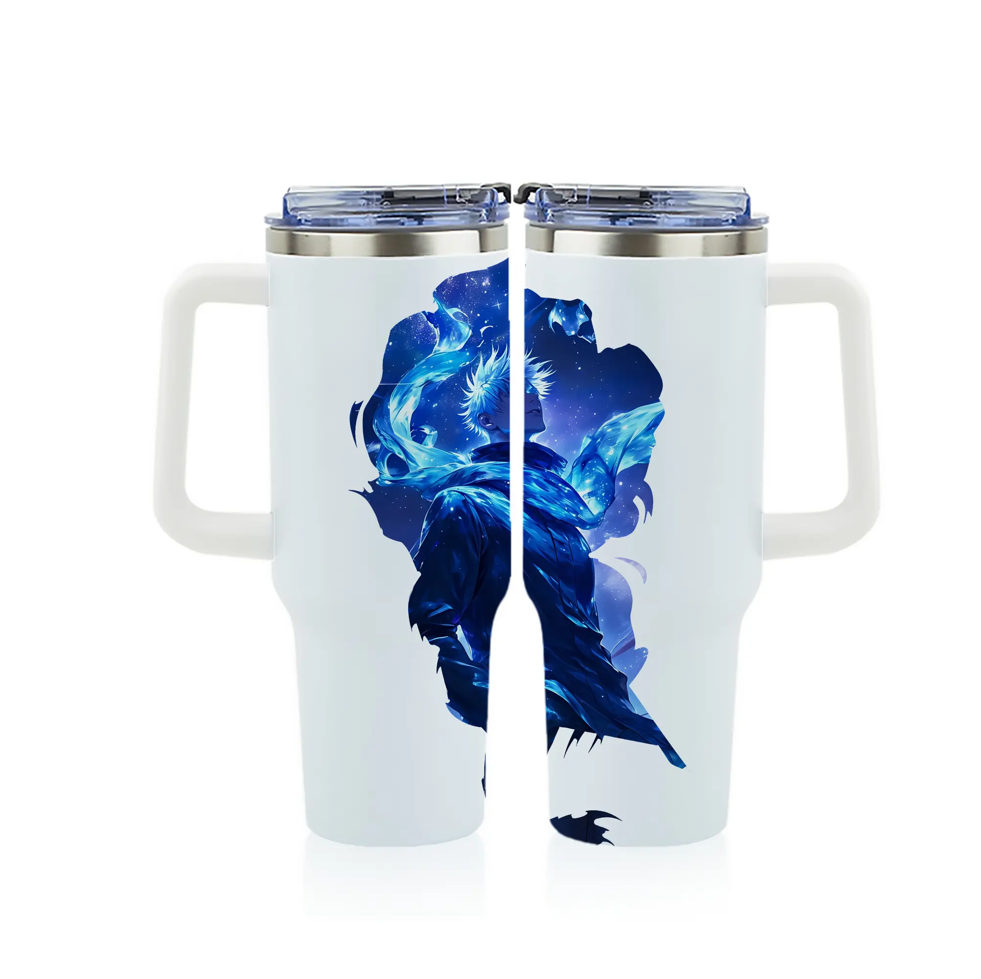 呪術廻戦 グッズ,五条 悟 - 1200mL フルプリント車用タンブラー ・ 304ステンレス 内側 ・ 201ステンレス 外側 ・ 保温 保冷 ・ 通勤 ドライブ アウトドア用