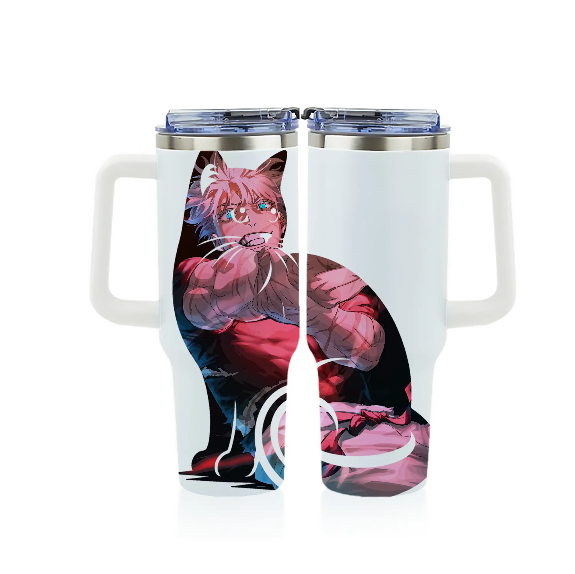 呪術廻戦 グッズ,五条 悟 - 1200mL フルプリント車用タンブラー ・ 304ステンレス 内側 ・ 201ステンレス 外側 ・ 保温 保冷 ・ 通勤 ドライブ アウトドア用