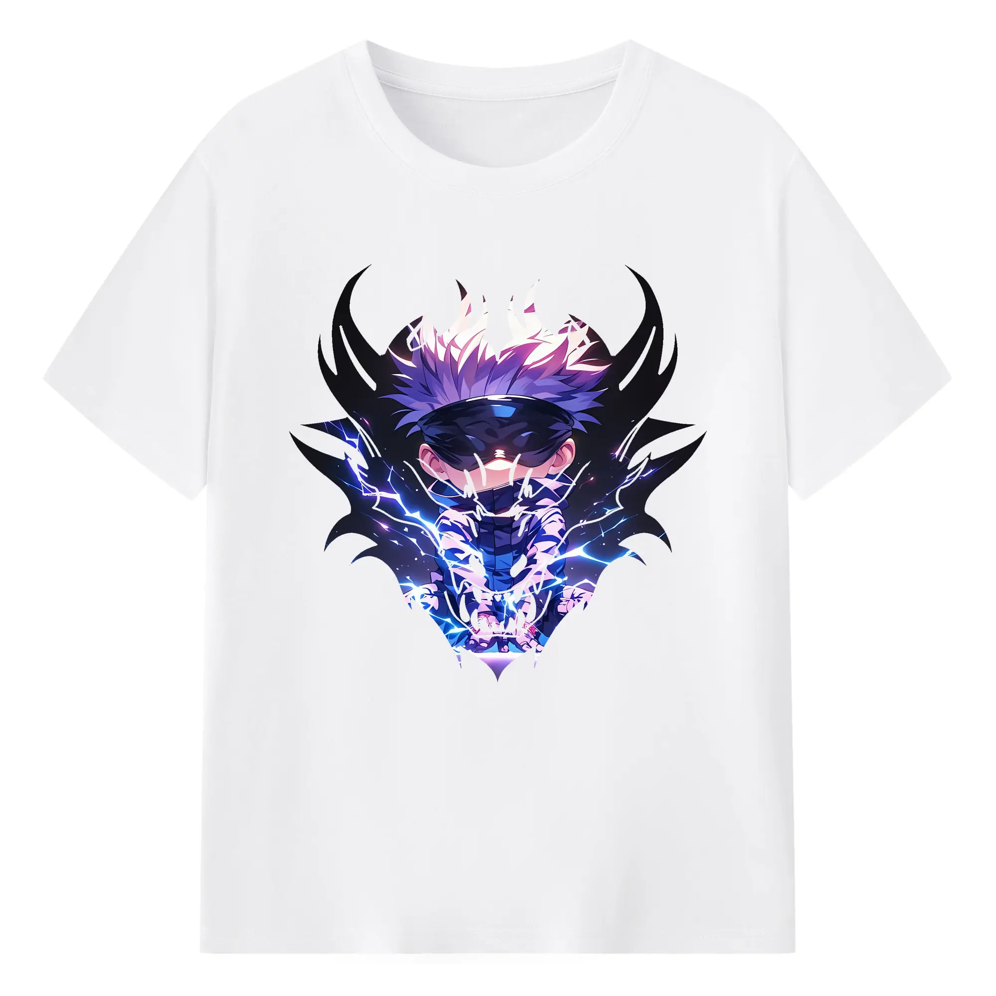 呪術廻戦 グッズ,五条 悟 - 綿100％ 半袖Tシャツ ・ フロントプリント ・ 快適 通気性 ・ 日常使い 散歩 スポーツ用