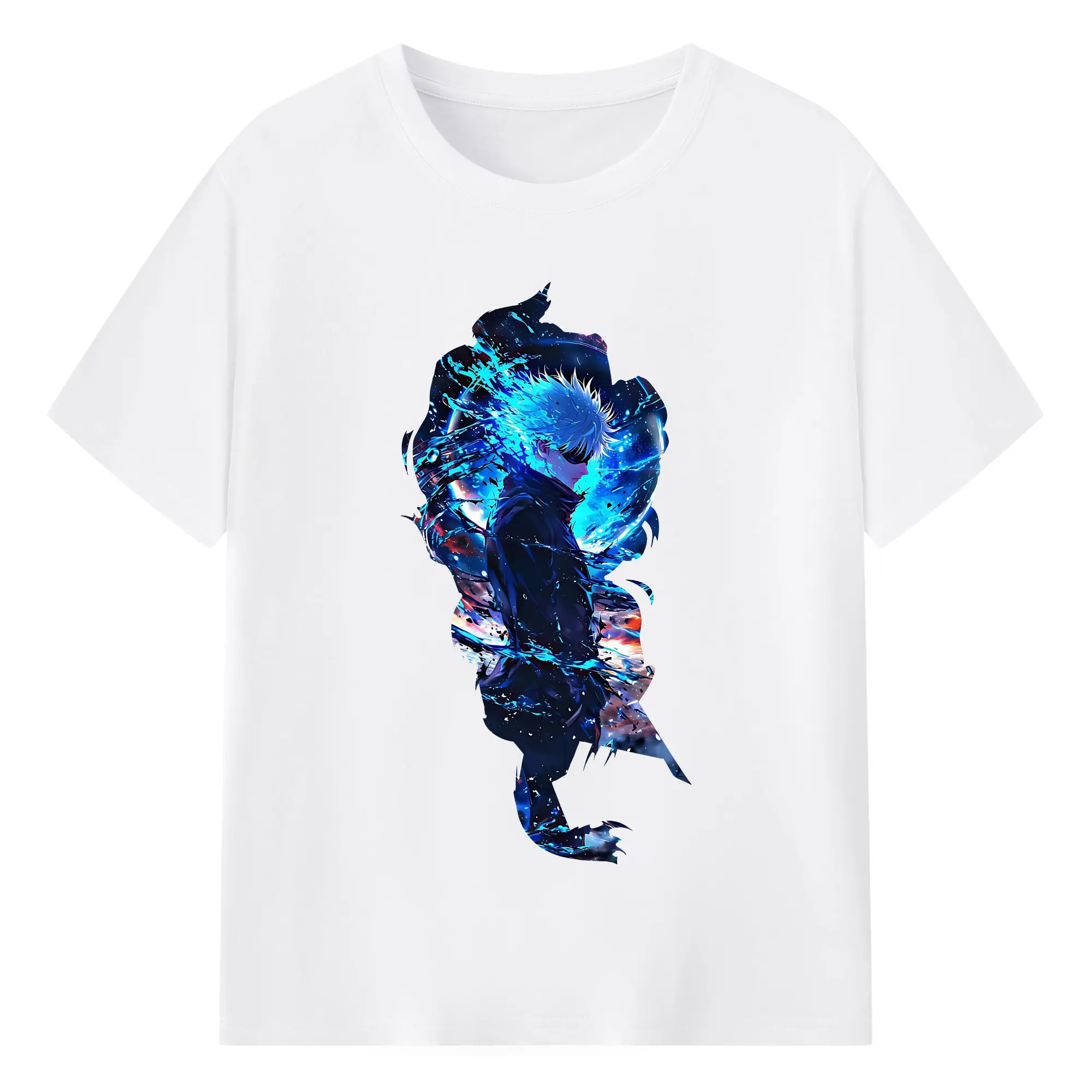 呪術廻戦 グッズ,五条 悟 - 綿100％ 半袖Tシャツ ・ フロントプリント ・ 快適 通気性 ・ 日常使い 散歩 スポーツ用