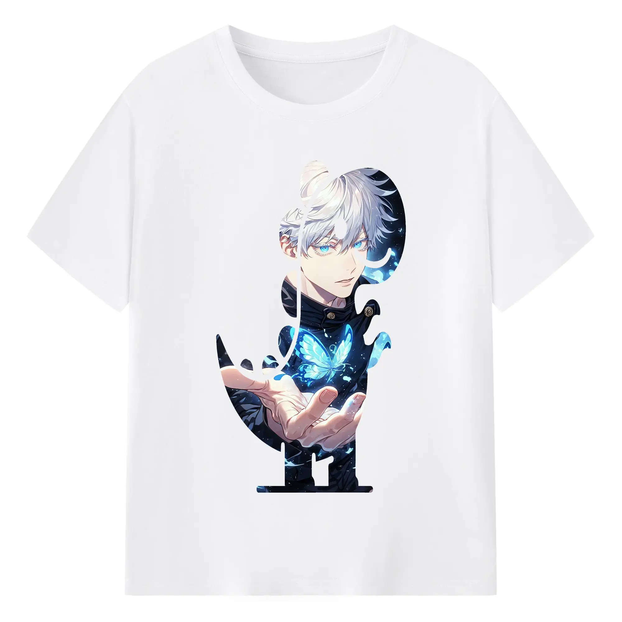 呪術廻戦 グッズ,五条 悟 - 綿100％ 半袖Tシャツ ・ フロントプリント ・ 快適 通気性 ・ 日常使い 散歩 スポーツ用