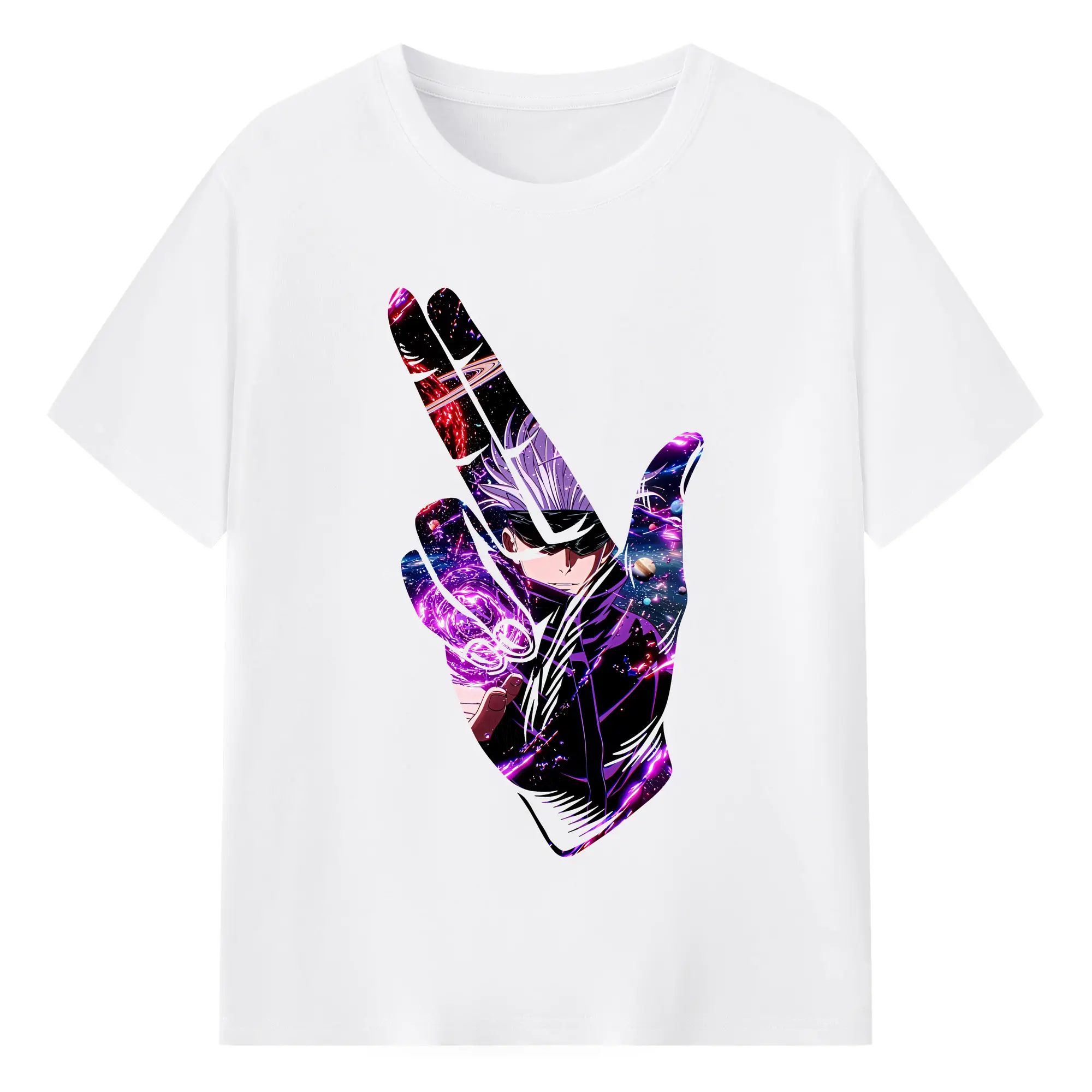 呪術廻戦 グッズ,五条 悟 - 綿100％ 半袖Tシャツ ・ フロントプリント ・ 快適 通気性 ・ 日常使い 散歩 スポーツ用