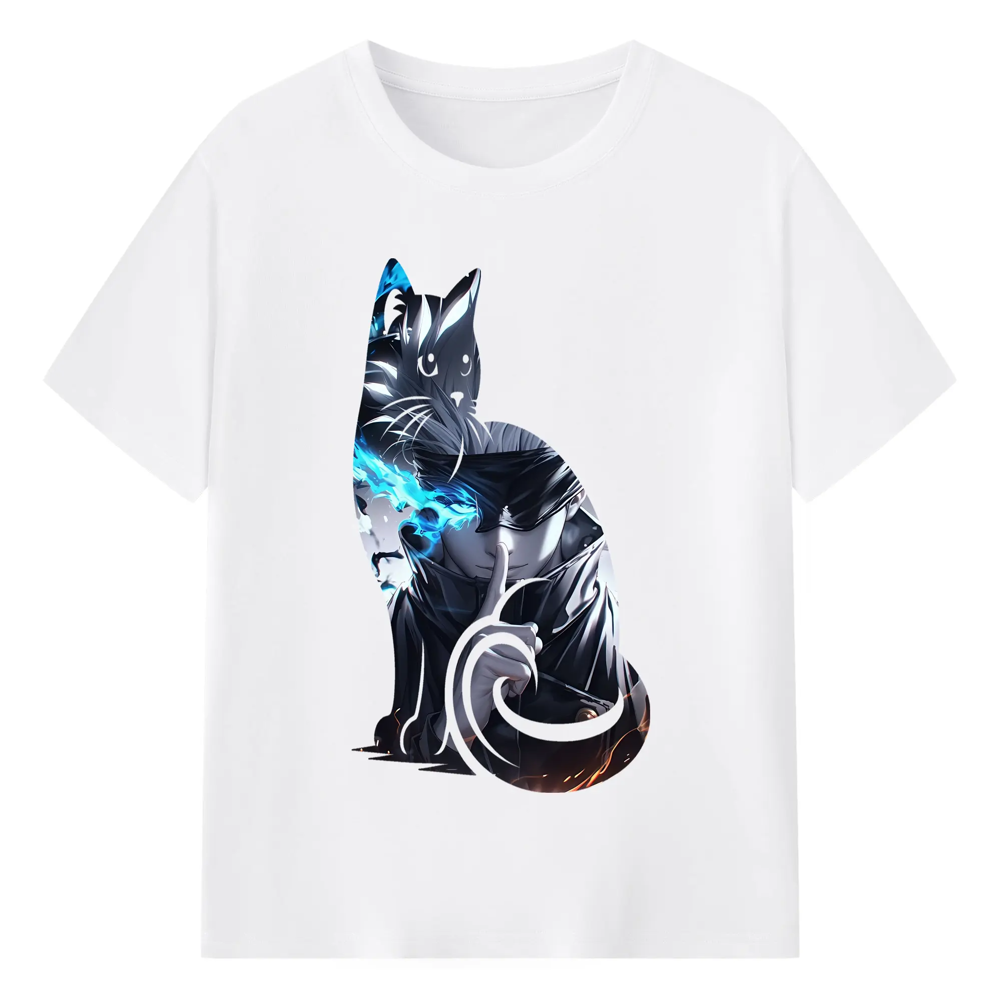 呪術廻戦 グッズ,五条 悟 - 綿100％ 半袖Tシャツ ・ フロントプリント ・ 快適 通気性 ・ 日常使い 散歩 スポーツ用