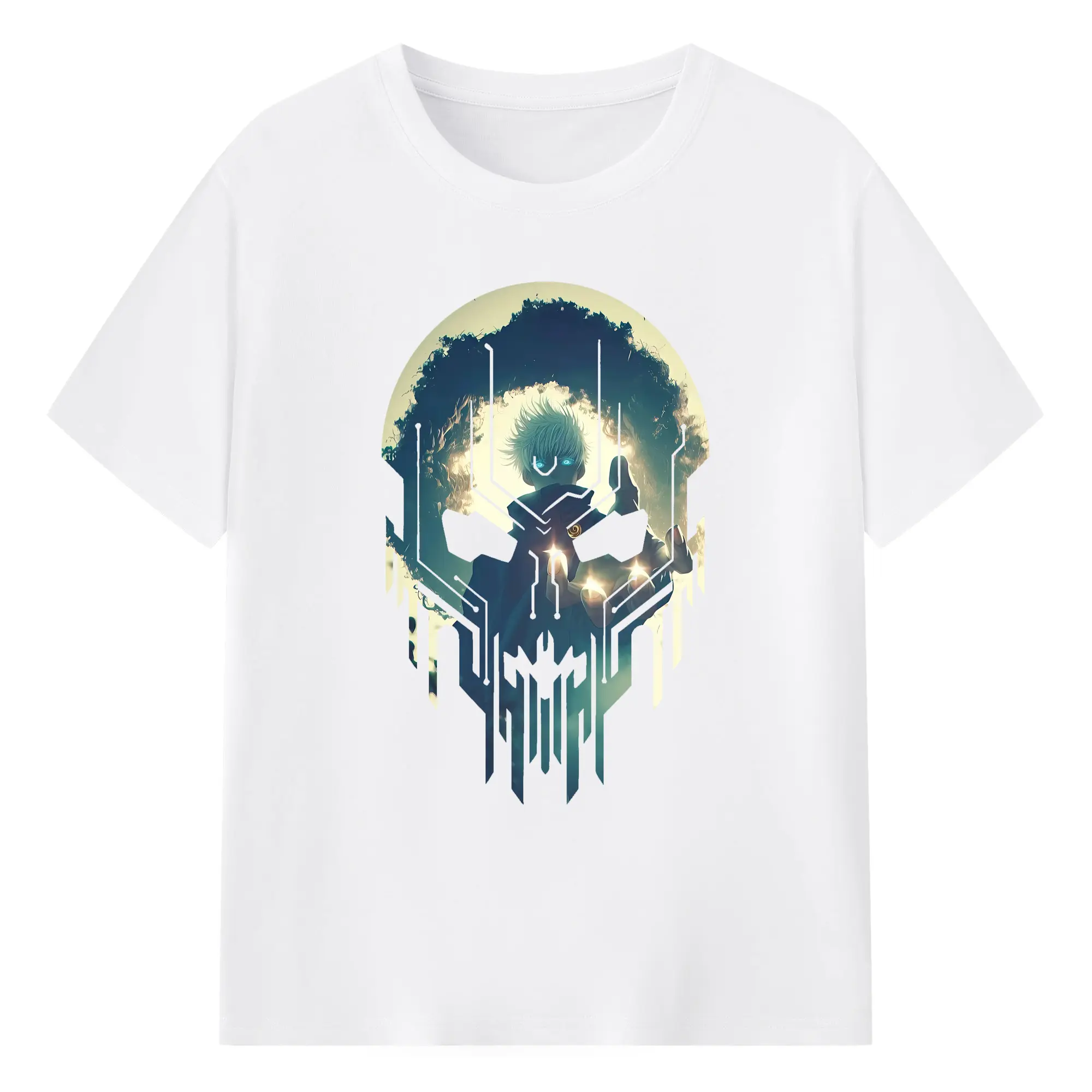 呪術廻戦 グッズ,五条 悟 - 綿100％ 半袖Tシャツ ・ フロントプリント ・ 快適 通気性 ・ 日常使い 散歩 スポーツ用