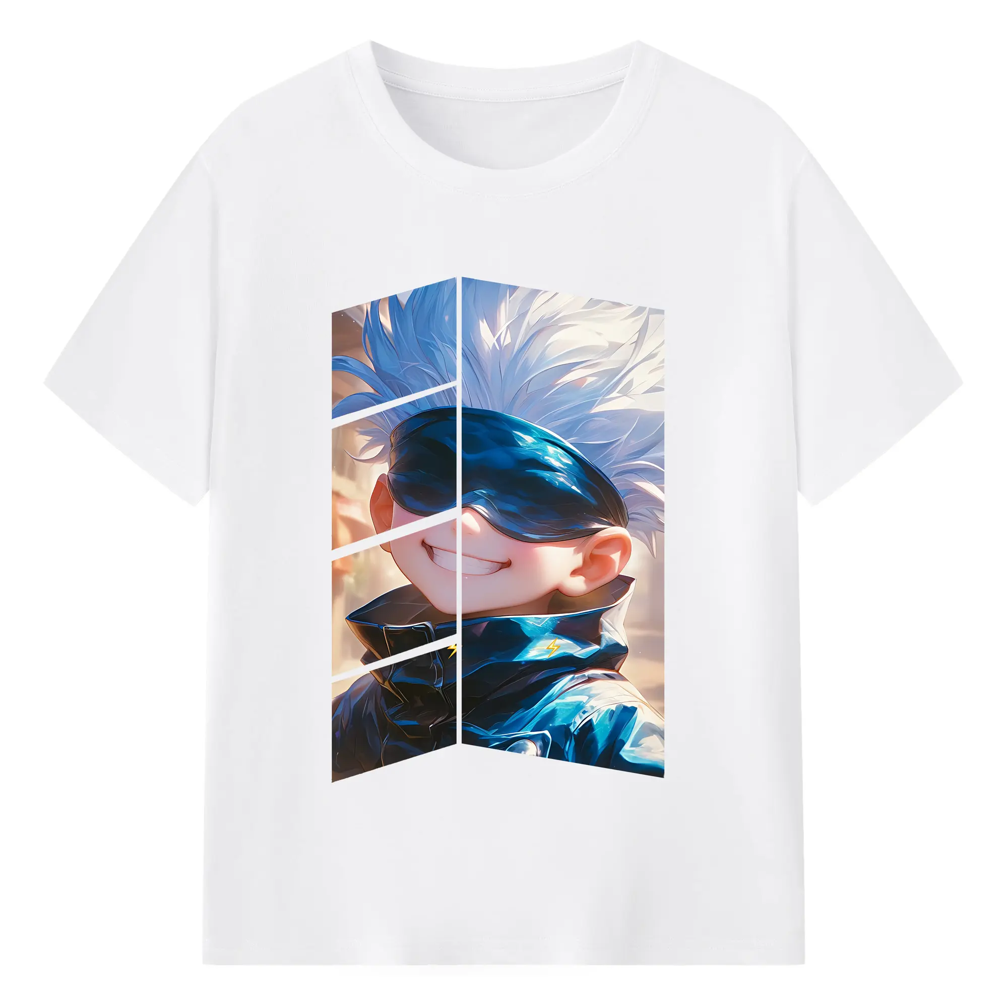 呪術廻戦 グッズ,五条 悟 - 綿100％ 半袖Tシャツ ・ フロントプリント ・ 快適 通気性 ・ 日常使い 散歩 スポーツ用