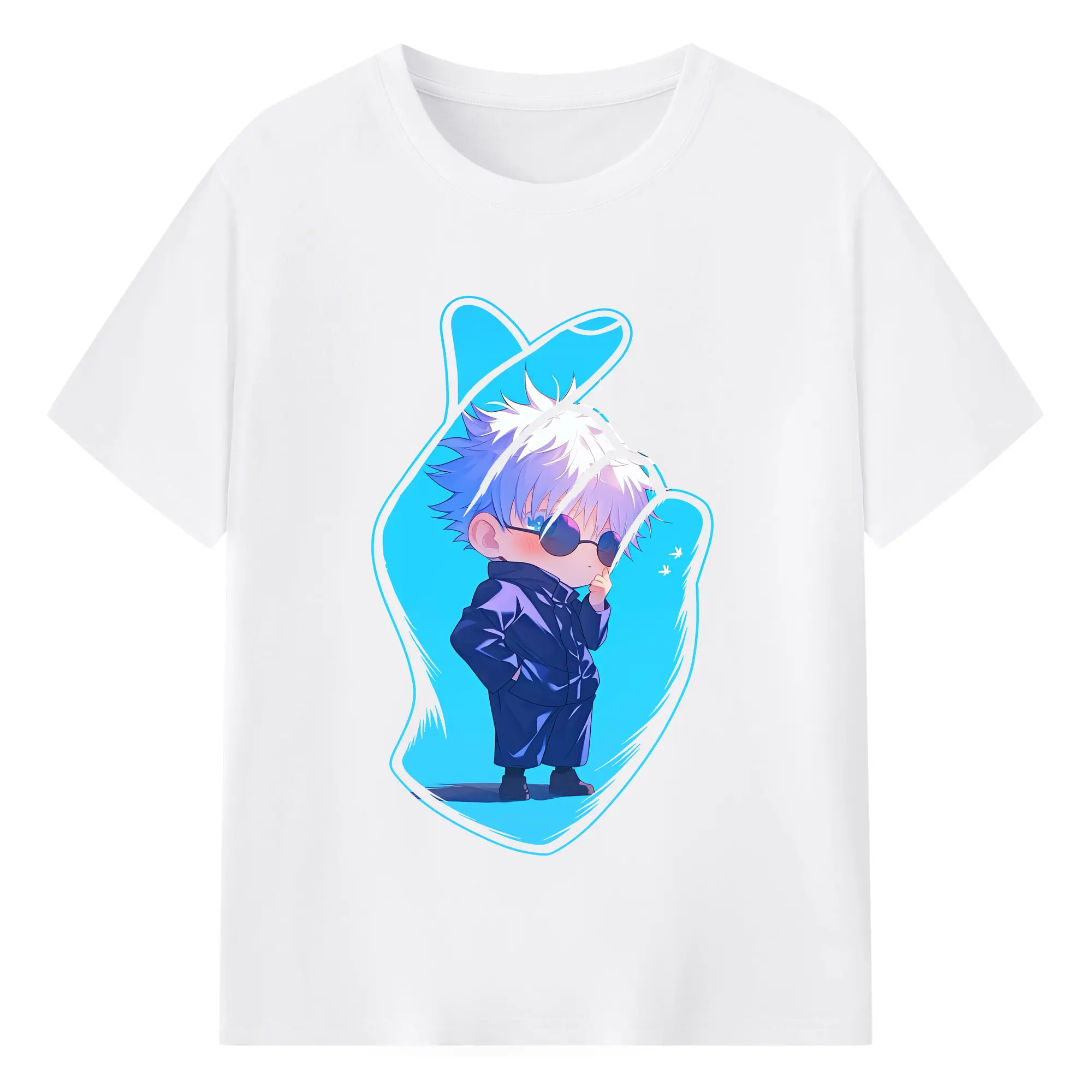 呪術廻戦 グッズ,五条 悟 - 綿100％ 半袖Tシャツ ・ フロントプリント ・ 快適 通気性 ・ 日常使い 散歩 スポーツ用