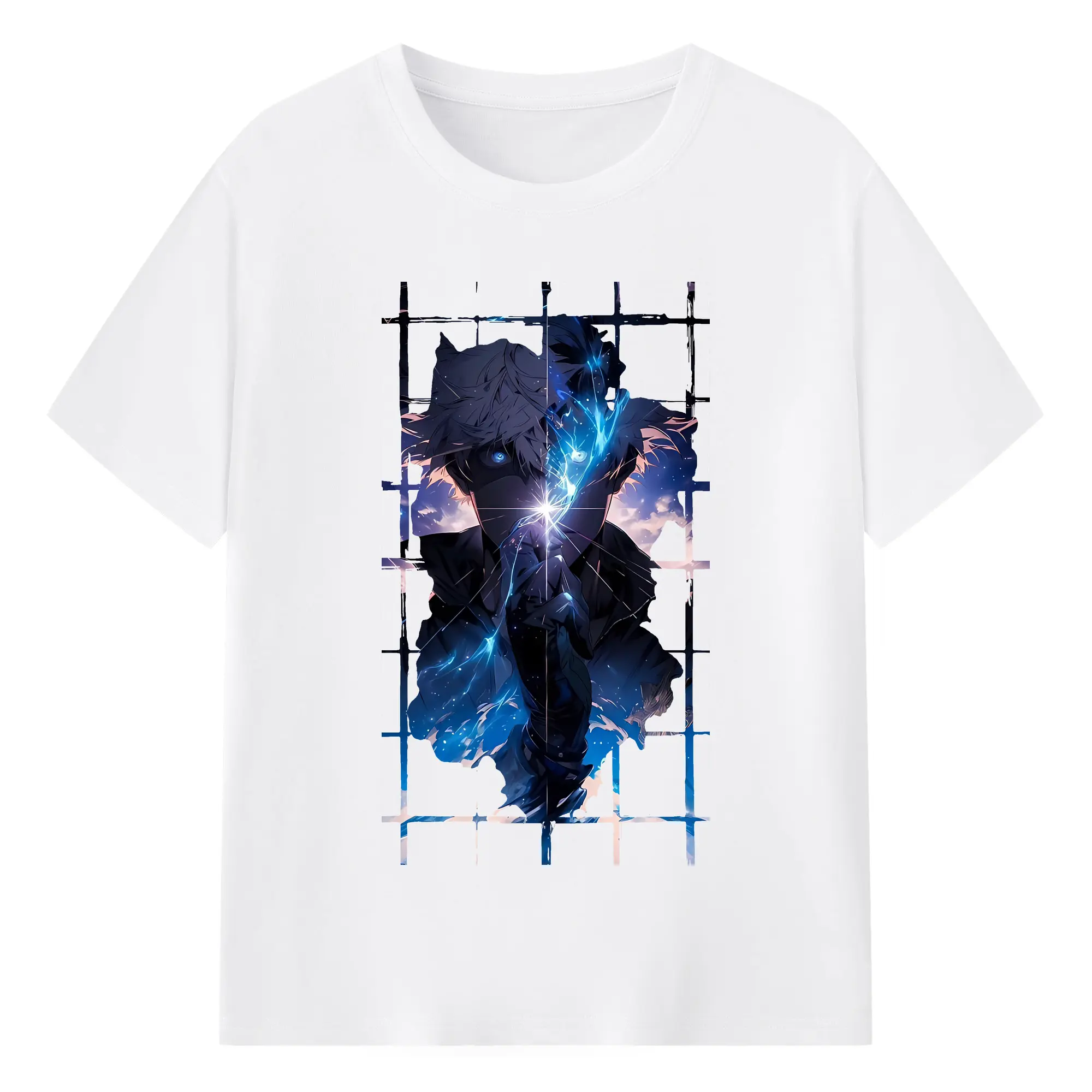 呪術廻戦 グッズ,五条 悟 - 綿100％ 半袖Tシャツ ・ フロントプリント ・ 快適 通気性 ・ 日常使い 散歩 スポーツ用