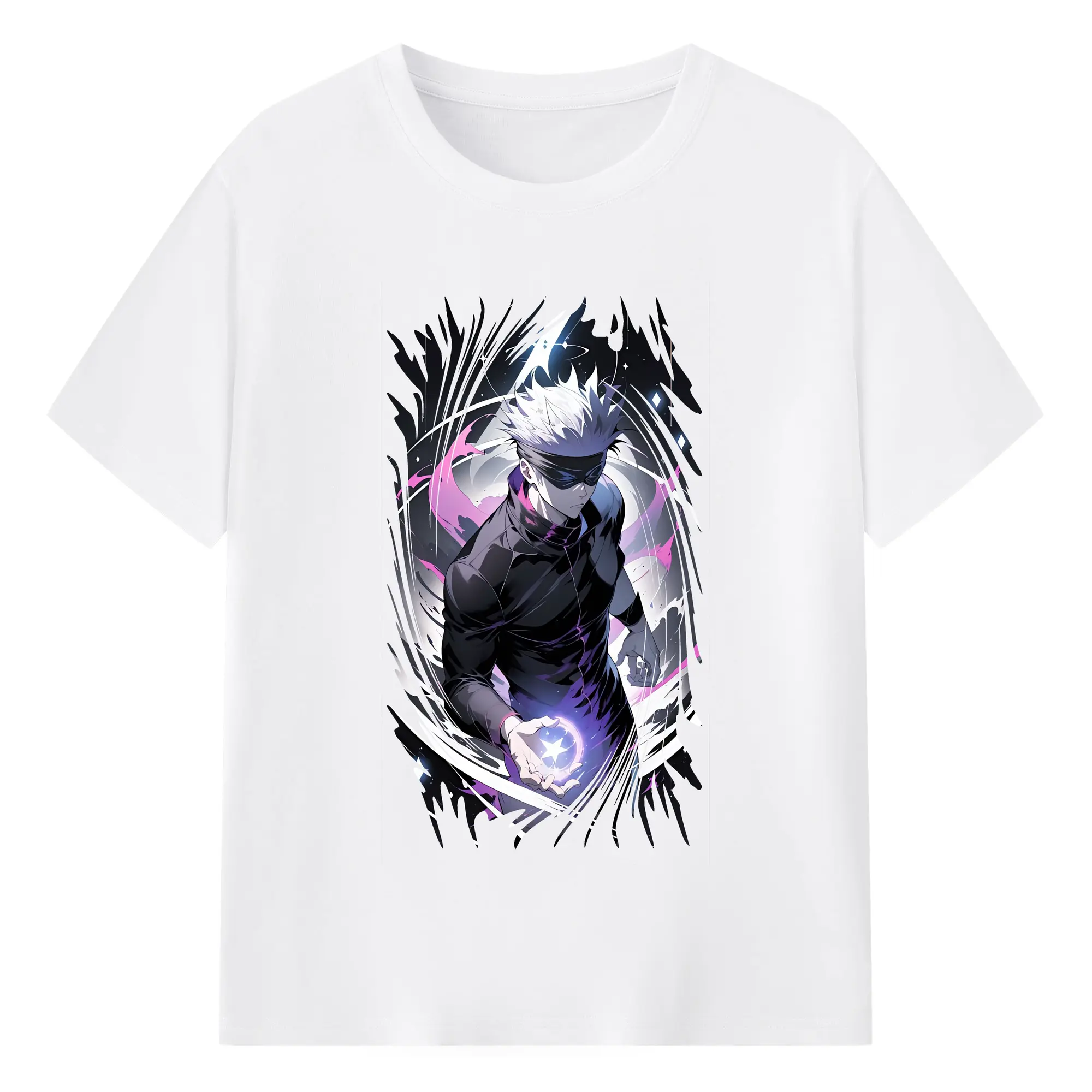 呪術廻戦 グッズ,五条 悟 - 綿100％ 半袖Tシャツ ・ フロントプリント ・ 快適 通気性 ・ 日常使い 散歩 スポーツ用