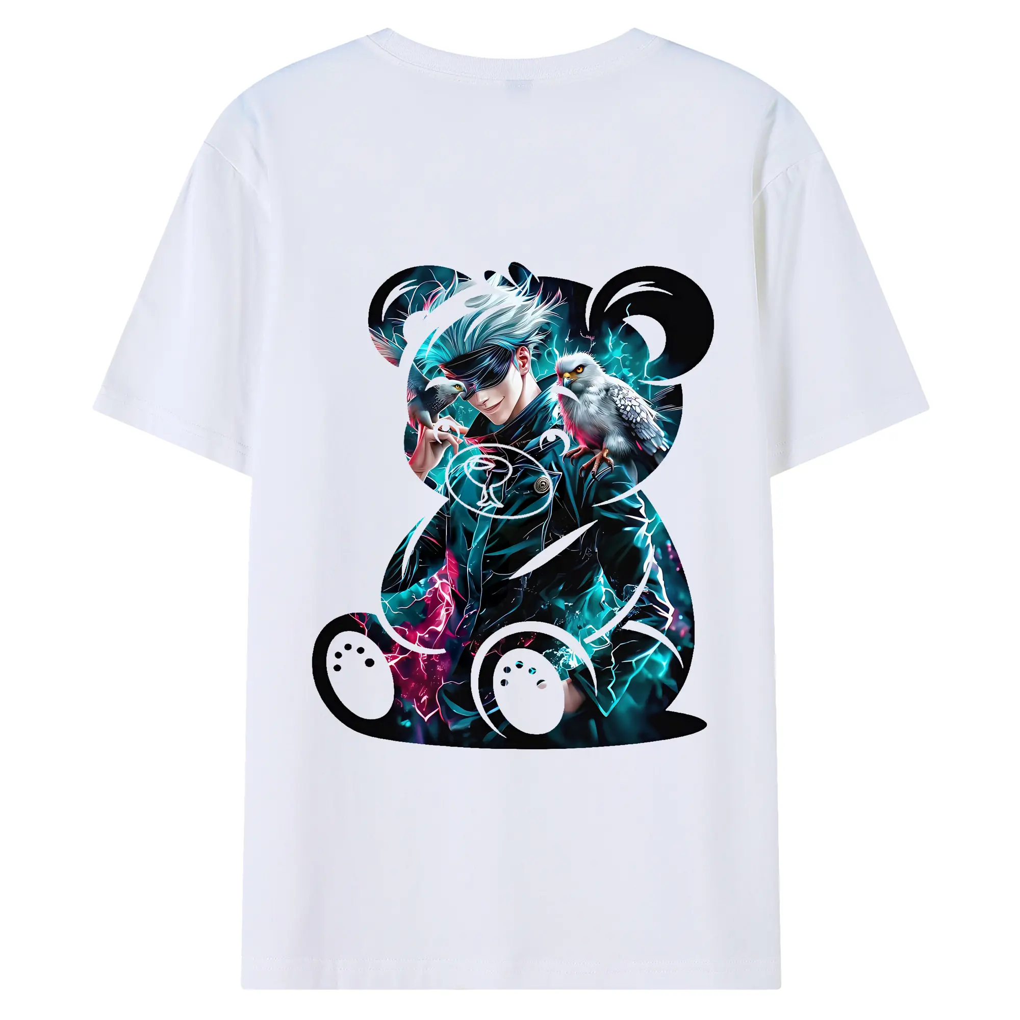 呪術廻戦 グッズ,五条 悟 - 綿100％ 半袖Tシャツ ・ バックプリント ・ 快適 通気性 ・ 日常使い 散歩 スポーツ用