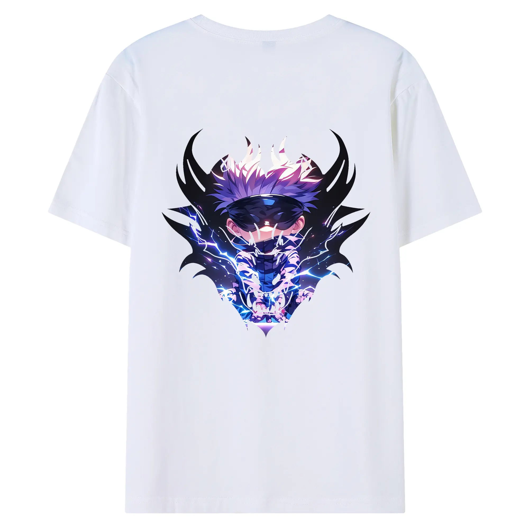 呪術廻戦 グッズ,五条 悟 - 綿100％ 半袖Tシャツ ・ バックプリント ・ 快適 通気性 ・ 日常使い 散歩 スポーツ用