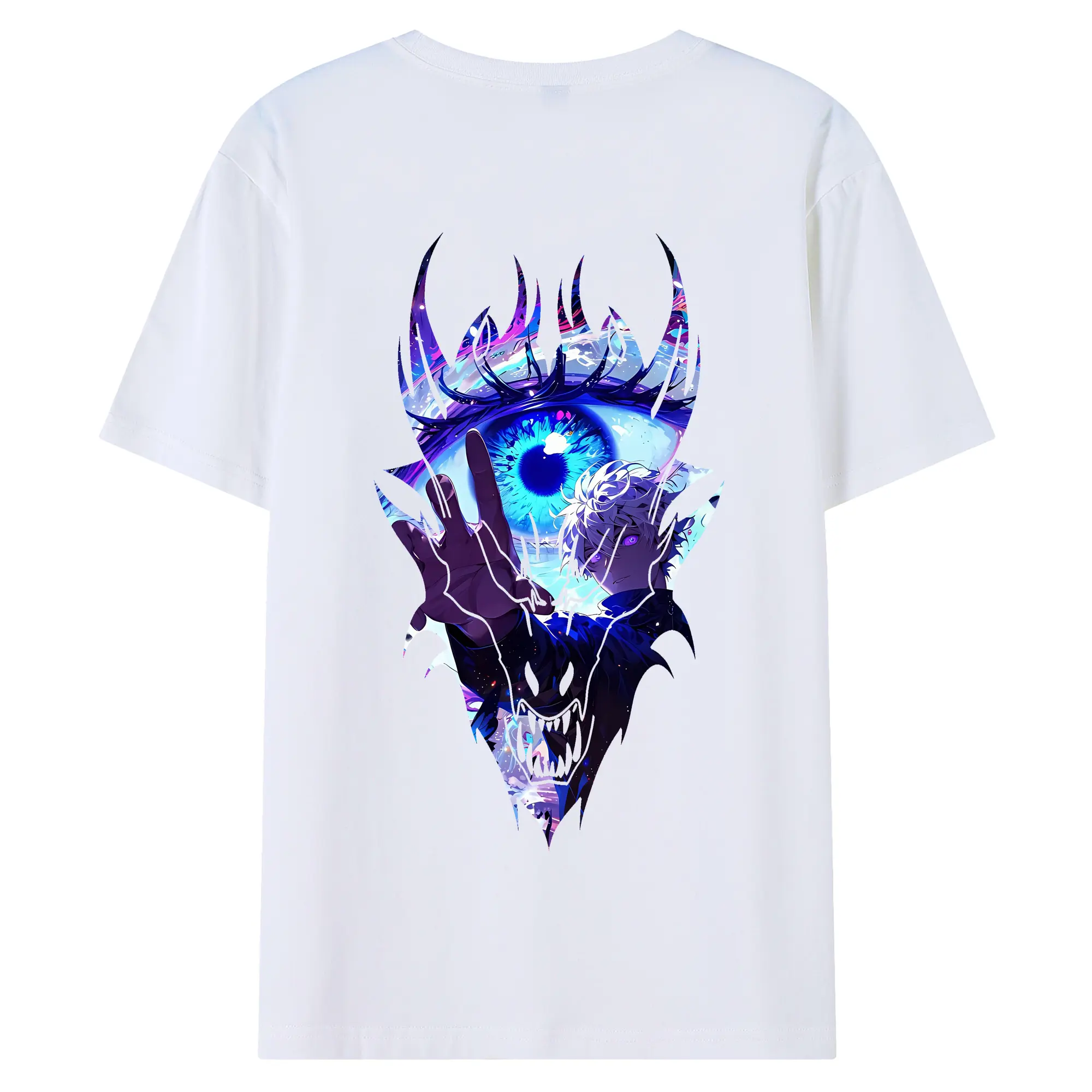 呪術廻戦 グッズ,五条 悟 - 綿100％ 半袖Tシャツ ・ バックプリント ・ 快適 通気性 ・ 日常使い 散歩 スポーツ用