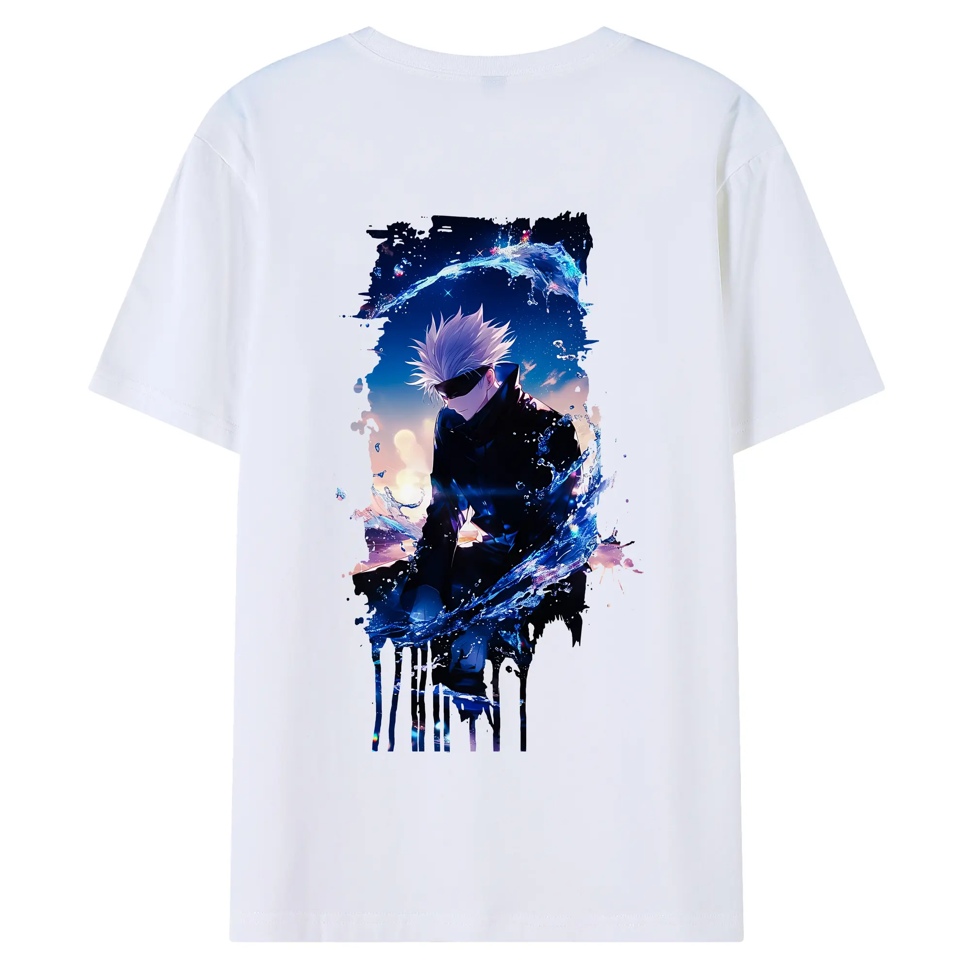 呪術廻戦 グッズ,五条 悟 - 綿100％ 半袖Tシャツ ・ バックプリント ・ 快適 通気性 ・ 日常使い 散歩 スポーツ用