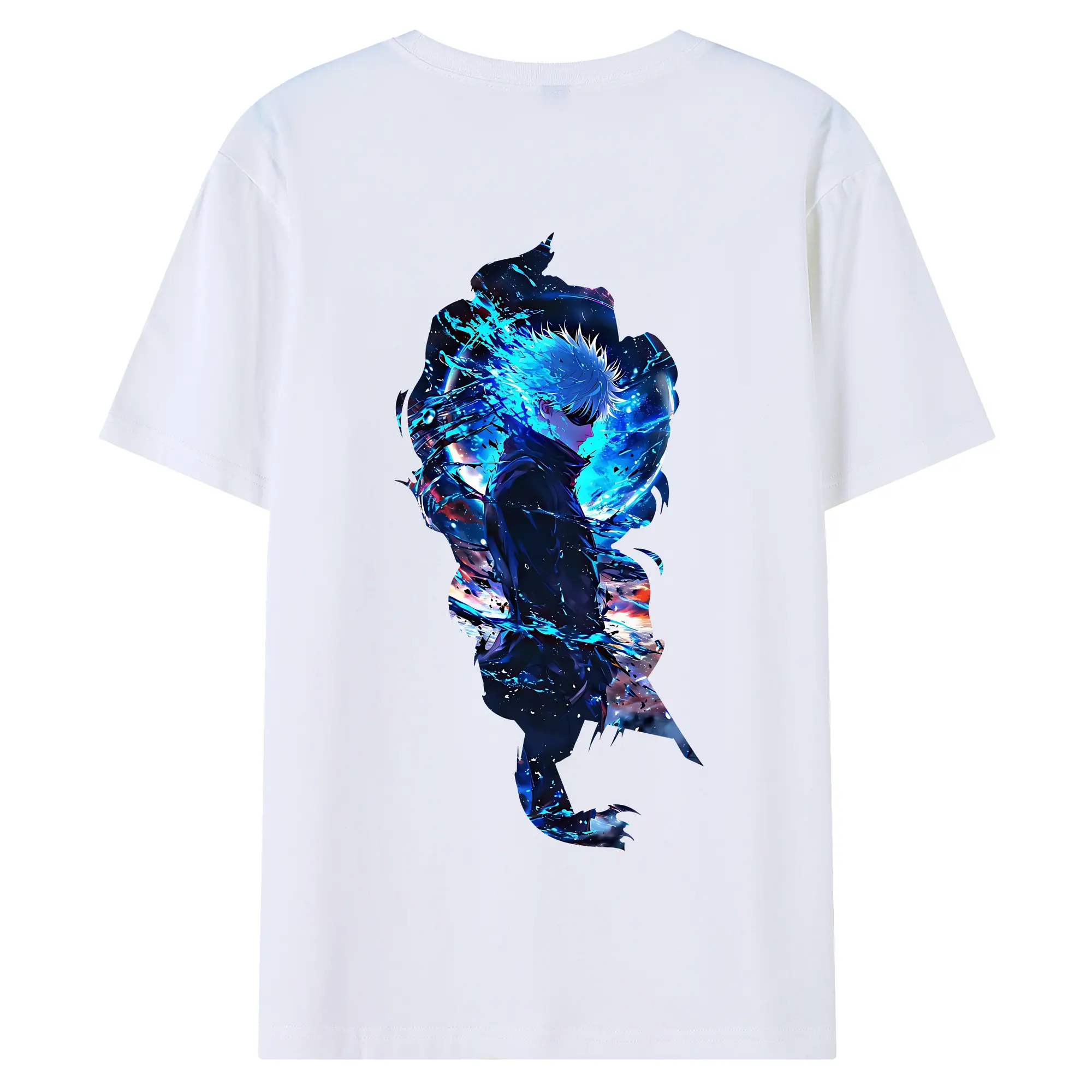 呪術廻戦 グッズ,五条 悟 - 綿100％ 半袖Tシャツ ・ バックプリント ・ 快適 通気性 ・ 日常使い 散歩 スポーツ用