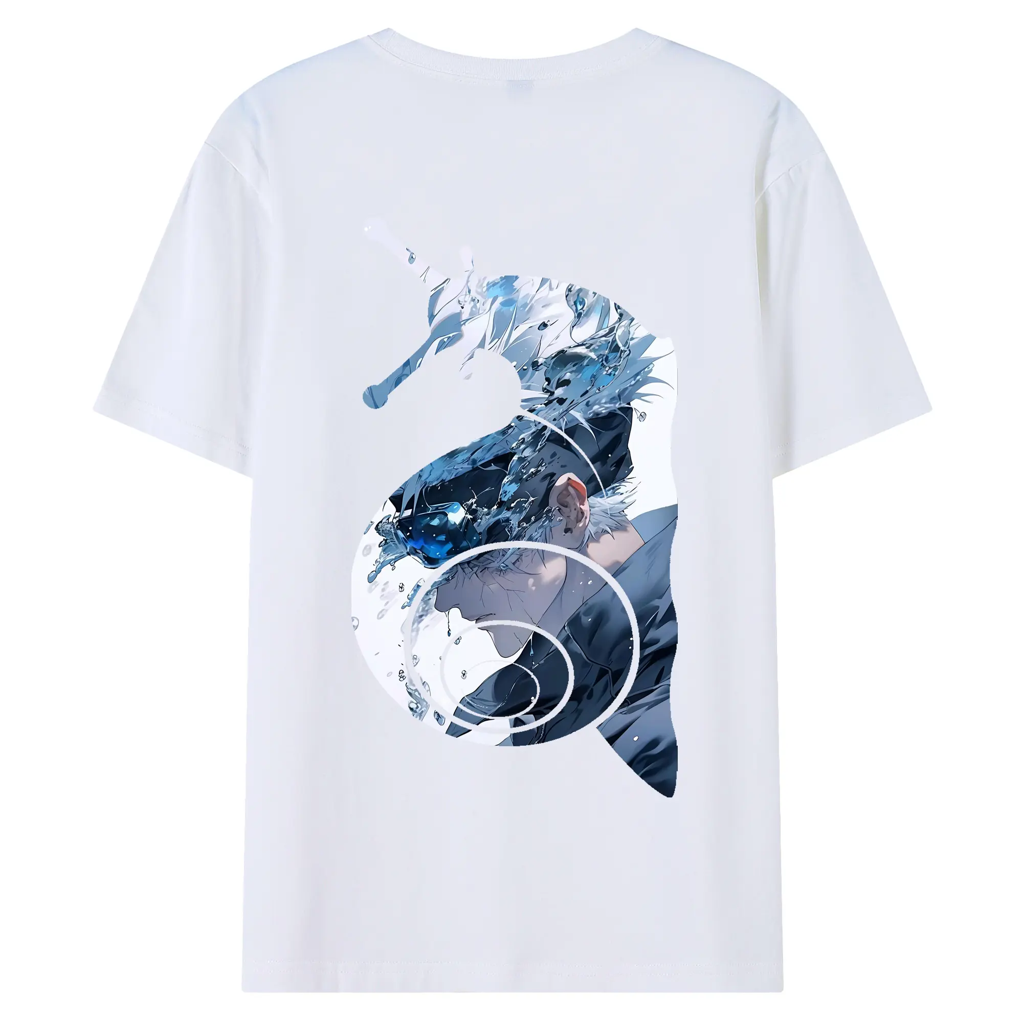 呪術廻戦 グッズ,五条 悟 - 綿100％ 半袖Tシャツ ・ バックプリント ・ 快適 通気性 ・ 日常使い 散歩 スポーツ用