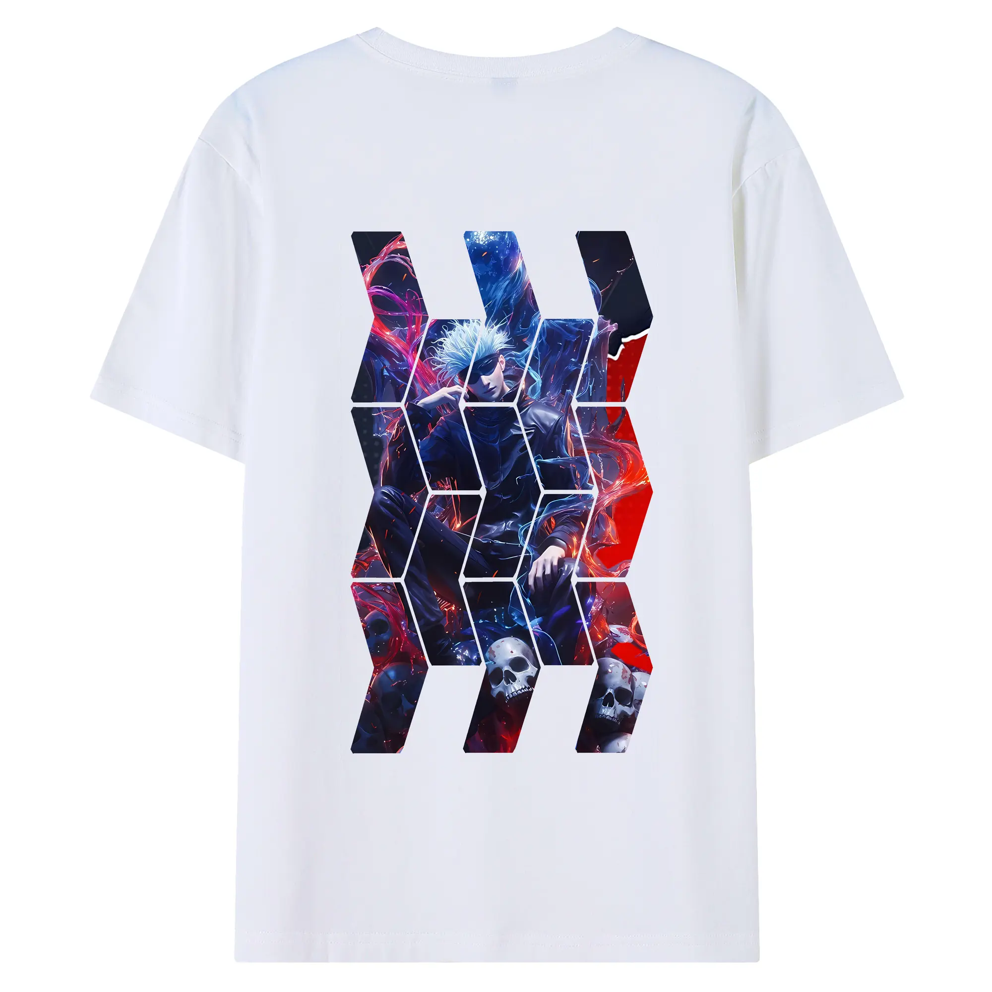 呪術廻戦 グッズ,五条 悟 - 綿100％ 半袖Tシャツ ・ バックプリント ・ 快適 通気性 ・ 日常使い 散歩 スポーツ用