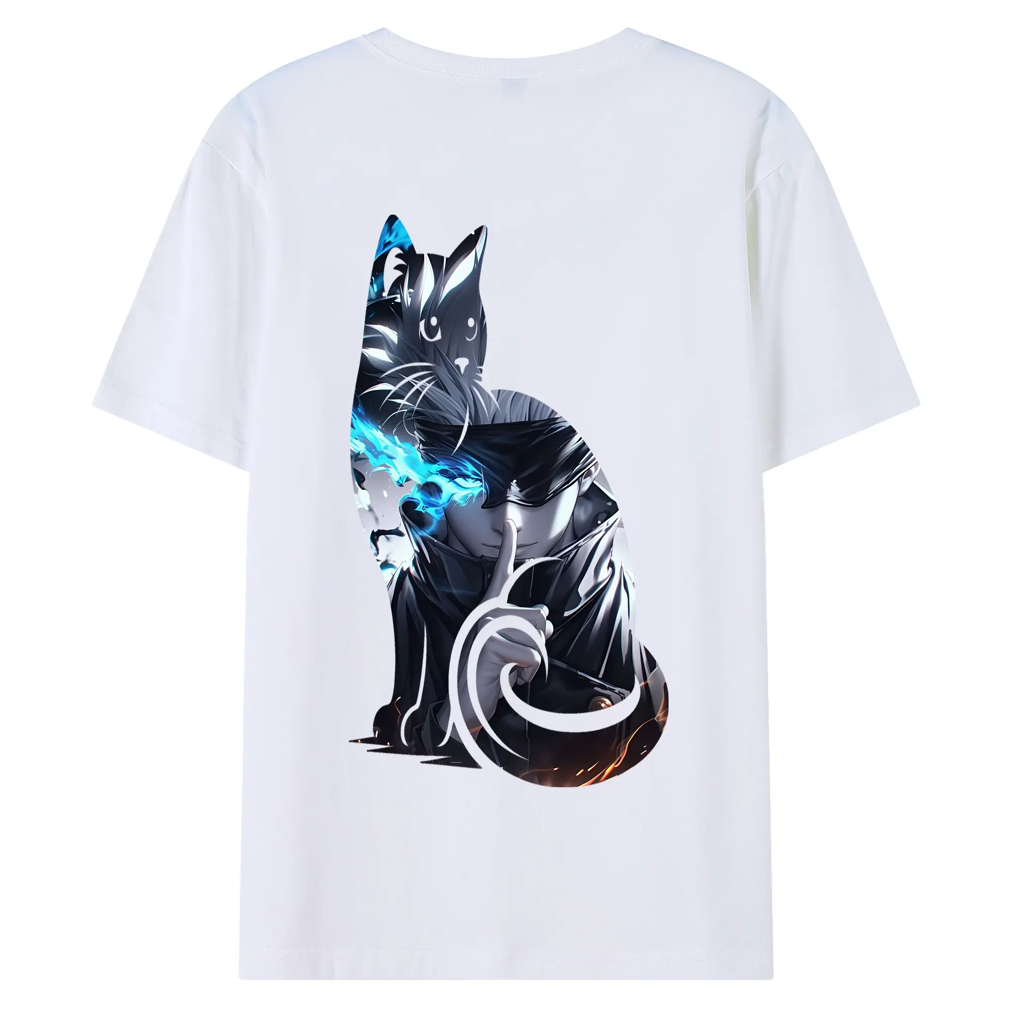 呪術廻戦 グッズ,五条 悟 - 綿100％ 半袖Tシャツ ・ バックプリント ・ 快適 通気性 ・ 日常使い 散歩 スポーツ用