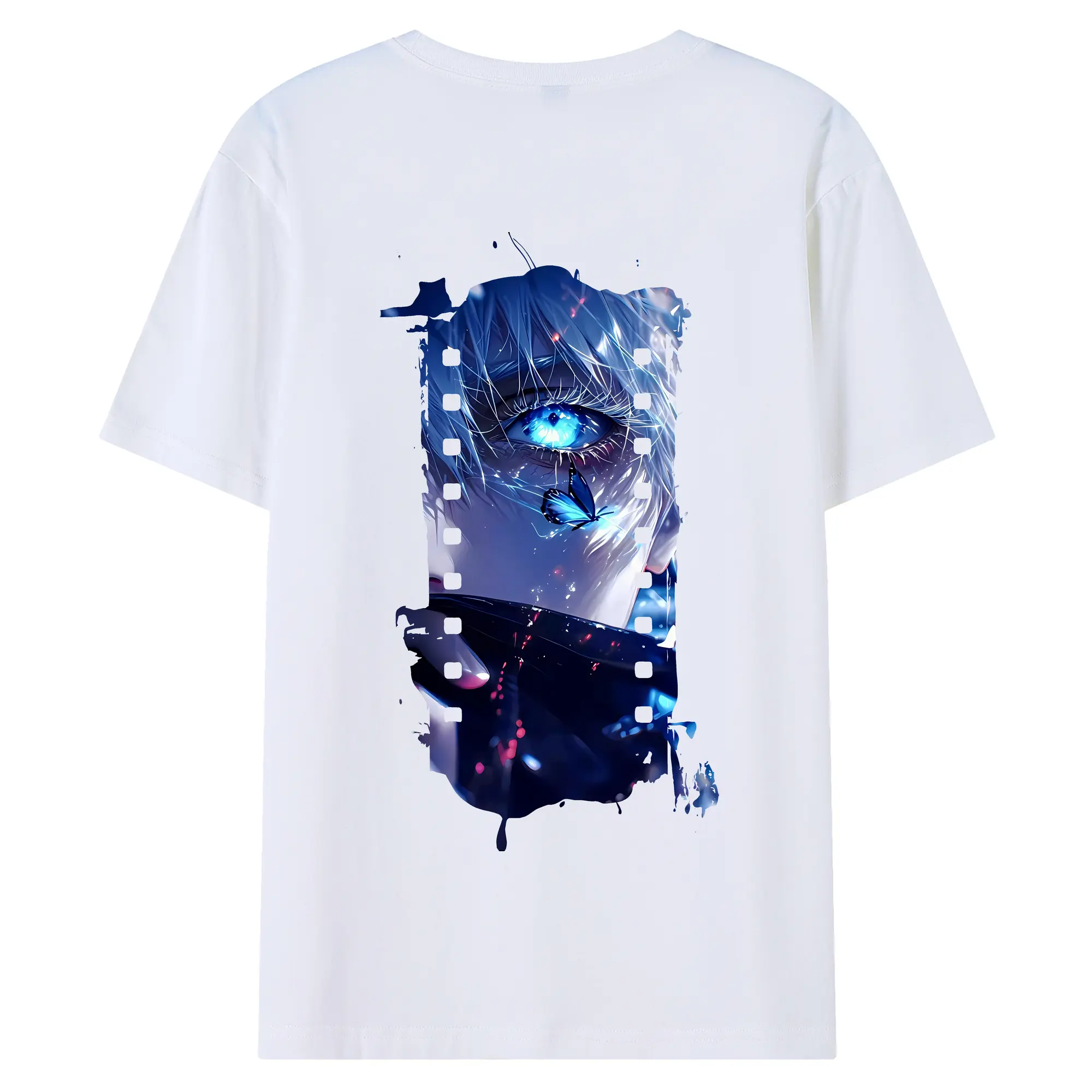 呪術廻戦 グッズ,五条 悟 - 綿100％ 半袖Tシャツ ・ バックプリント ・ 快適 通気性 ・ 日常使い 散歩 スポーツ用