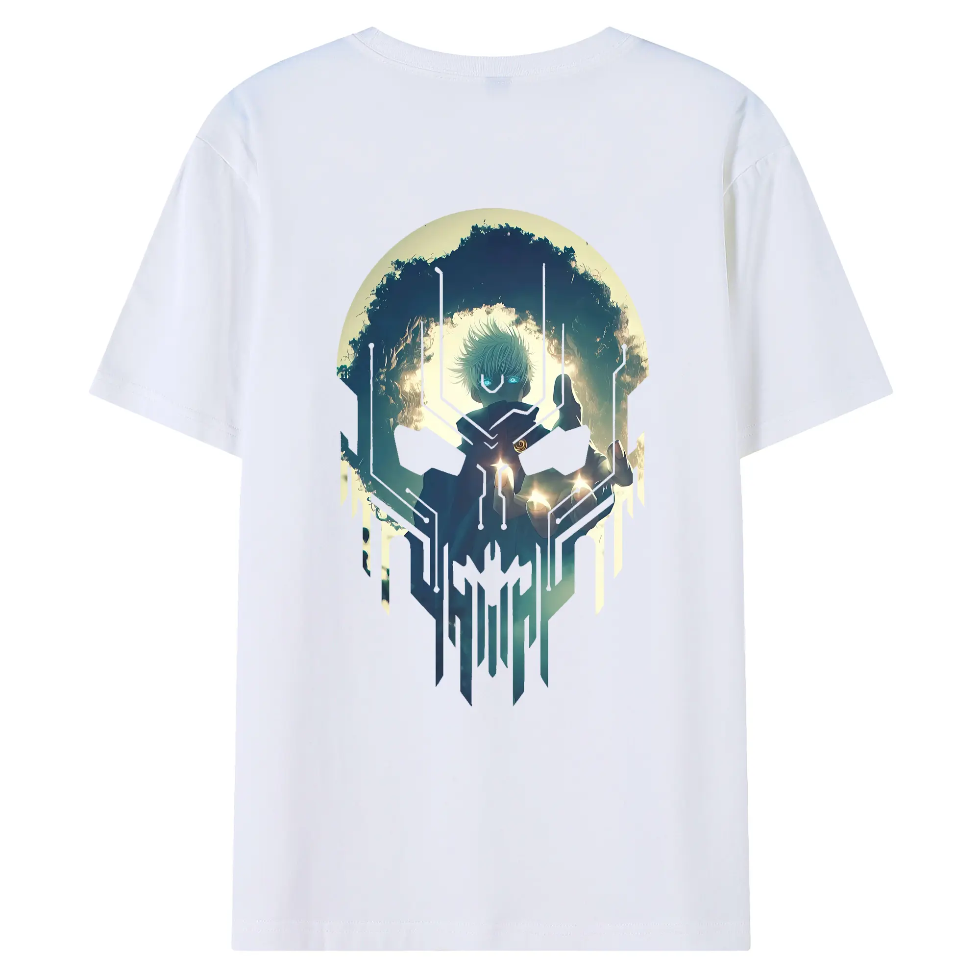 呪術廻戦 グッズ,五条 悟 - 綿100％ 半袖Tシャツ ・ バックプリント ・ 快適 通気性 ・ 日常使い 散歩 スポーツ用