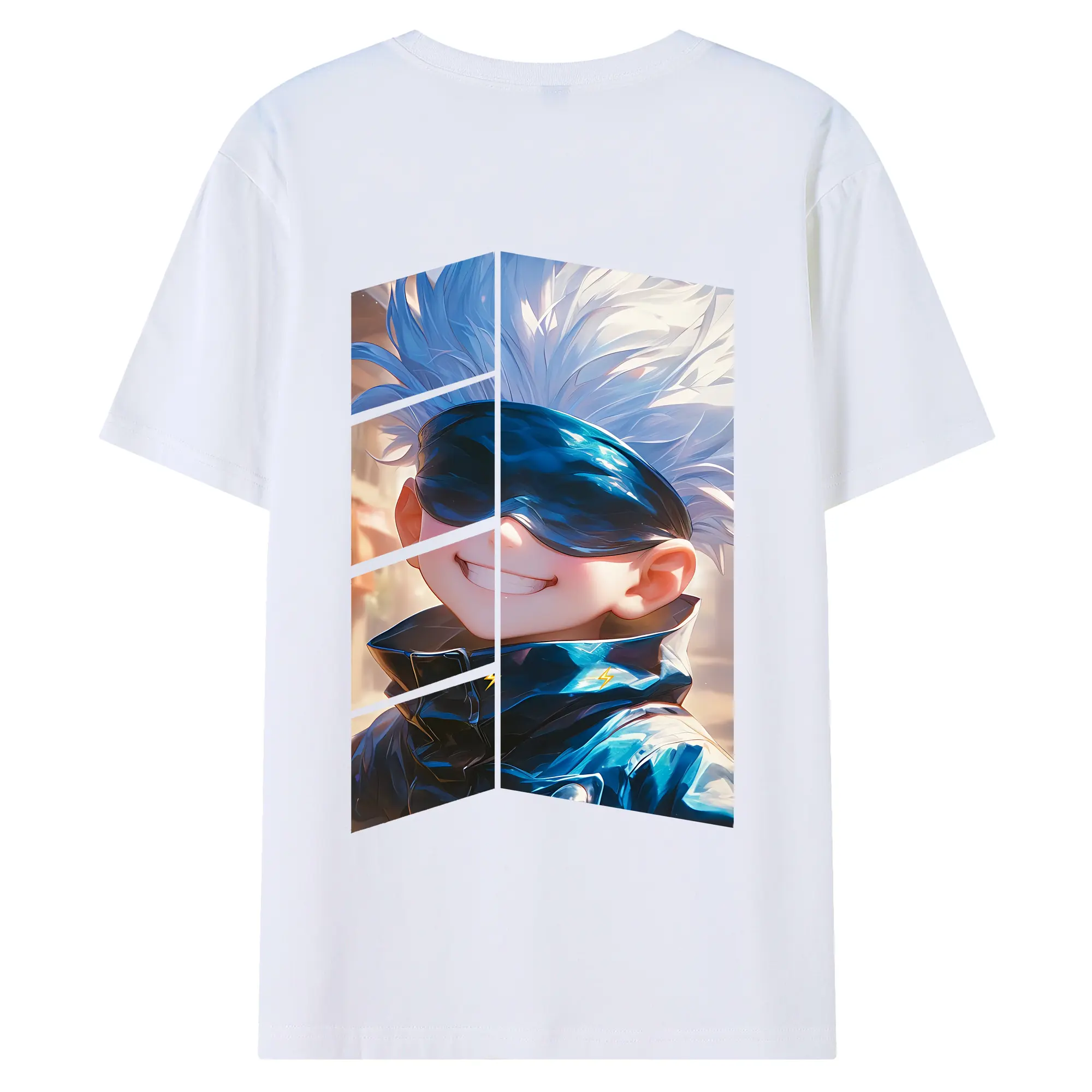 呪術廻戦 グッズ,五条 悟 - 綿100％ 半袖Tシャツ ・ バックプリント ・ 快適 通気性 ・ 日常使い 散歩 スポーツ用