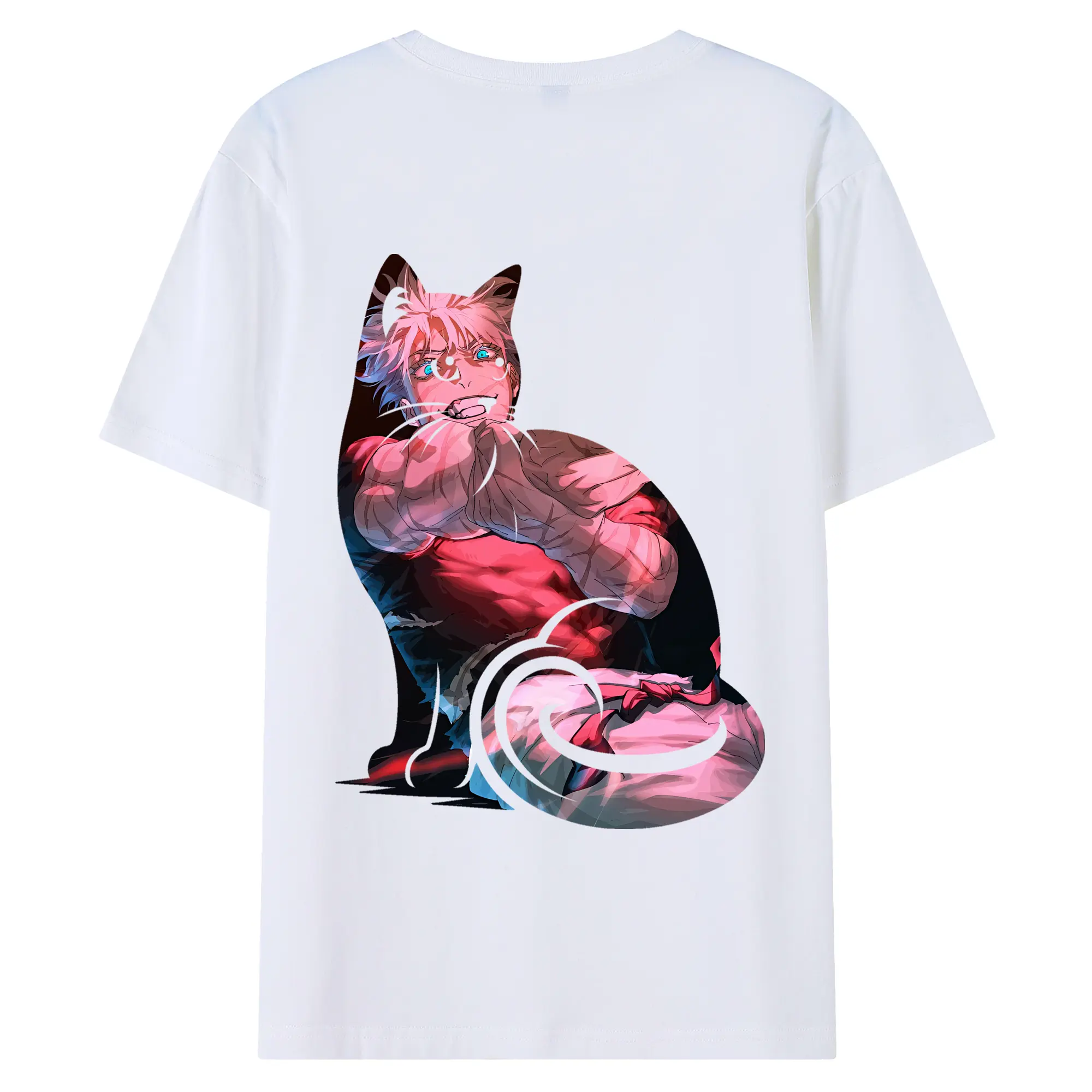 呪術廻戦 グッズ,五条 悟 - 綿100％ 半袖Tシャツ ・ バックプリント ・ 快適 通気性 ・ 日常使い 散歩 スポーツ用