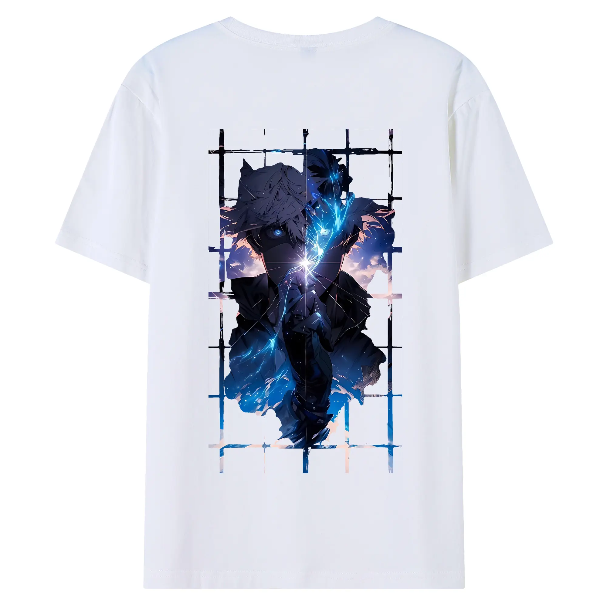 呪術廻戦 グッズ,五条 悟 - 綿100％ 半袖Tシャツ ・ バックプリント ・ 快適 通気性 ・ 日常使い 散歩 スポーツ用