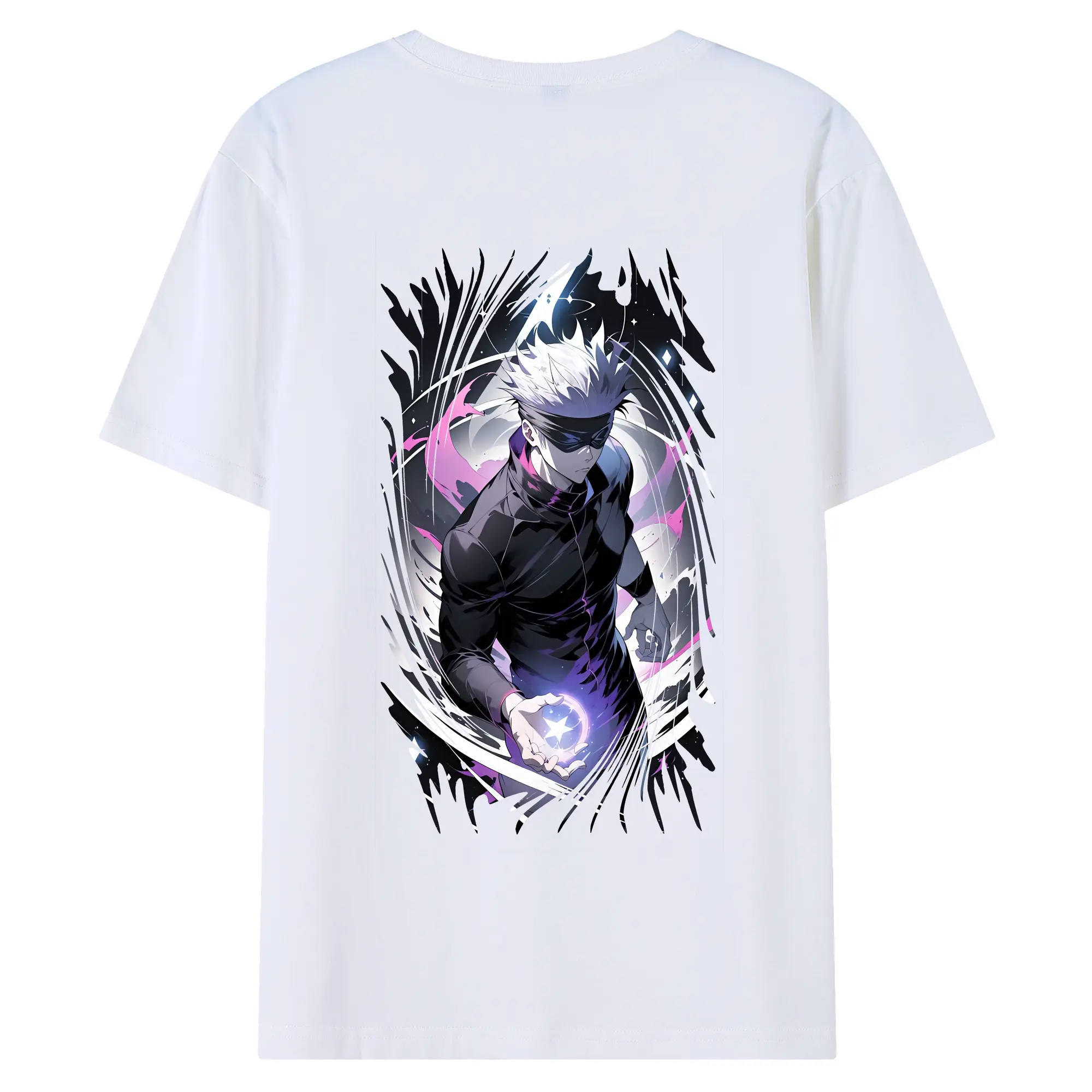 呪術廻戦 グッズ,五条 悟 - 綿100％ 半袖Tシャツ ・ バックプリント ・ 快適 通気性 ・ 日常使い 散歩 スポーツ用