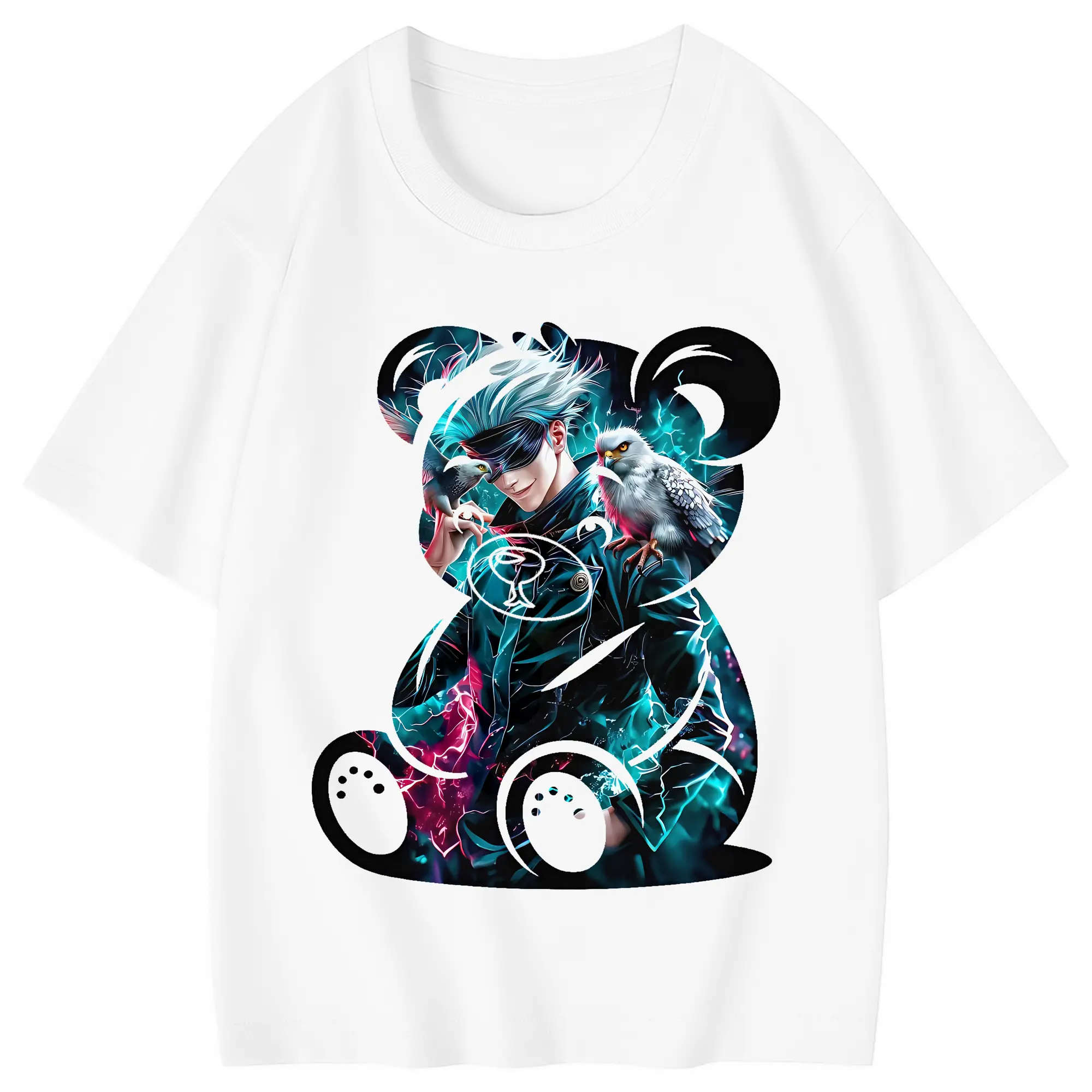 呪術廻戦 グッズ,五条 悟 - 綿100％ キッズTシャツ ・ フロントプリント ・ 快適 通気性 ・ スポーツ カジュアル 散歩用