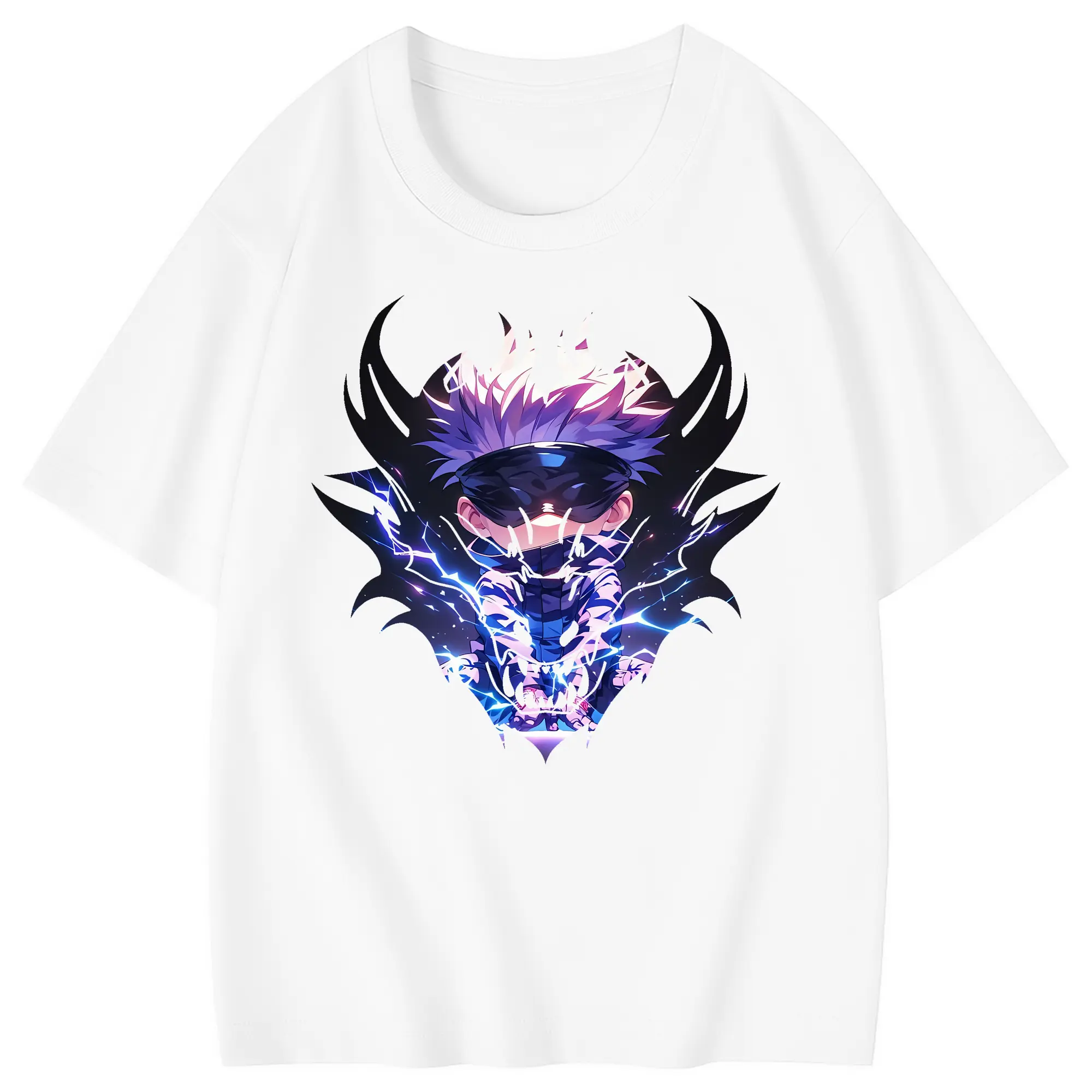 呪術廻戦 グッズ,五条 悟 - 綿100％ キッズTシャツ ・ フロントプリント ・ 快適 通気性 ・ スポーツ カジュアル 散歩用