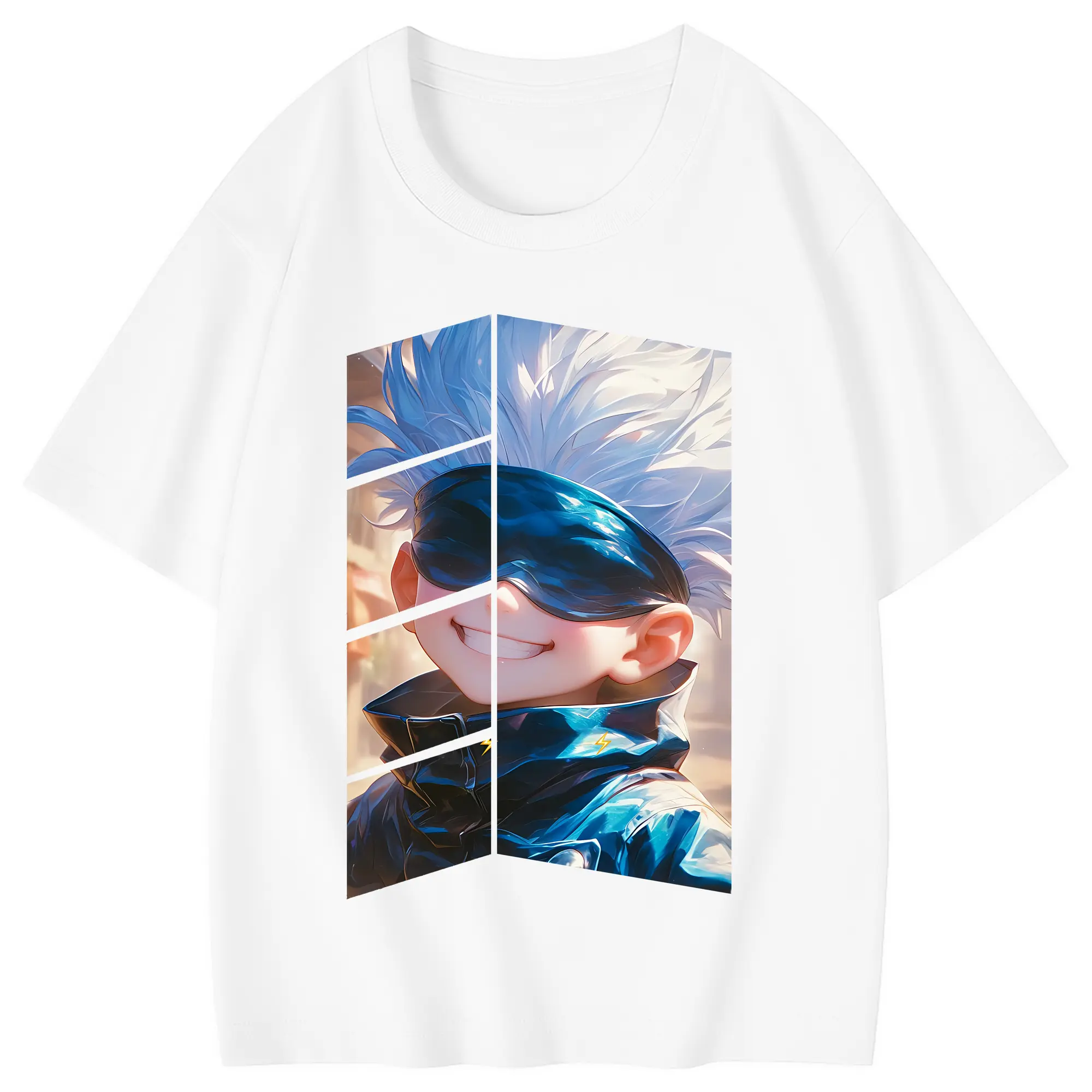 呪術廻戦 グッズ,五条 悟 - 綿100％ キッズTシャツ ・ フロントプリント ・ 快適 通気性 ・ スポーツ カジュアル 散歩用