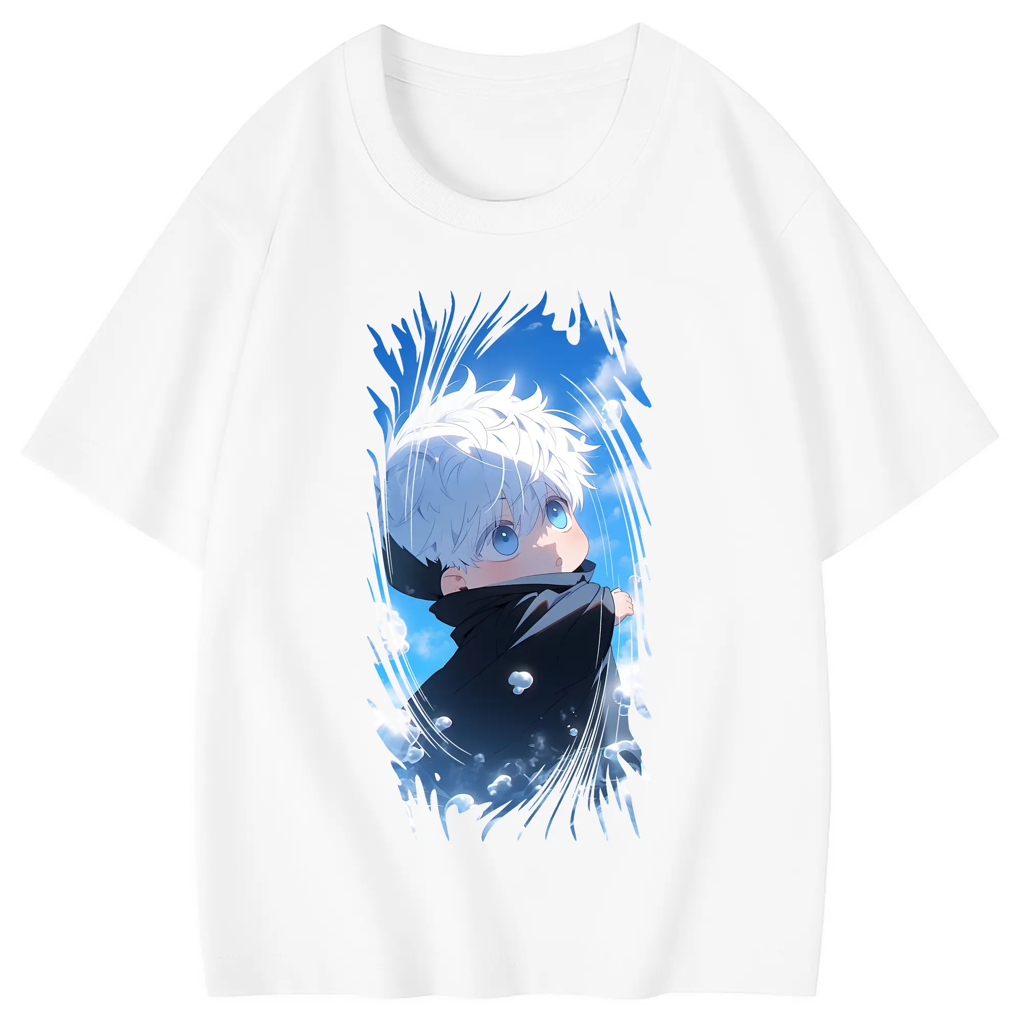 呪術廻戦 グッズ,五条 悟 - 綿100％ キッズTシャツ ・ フロントプリント ・ 快適 通気性 ・ スポーツ カジュアル 散歩用