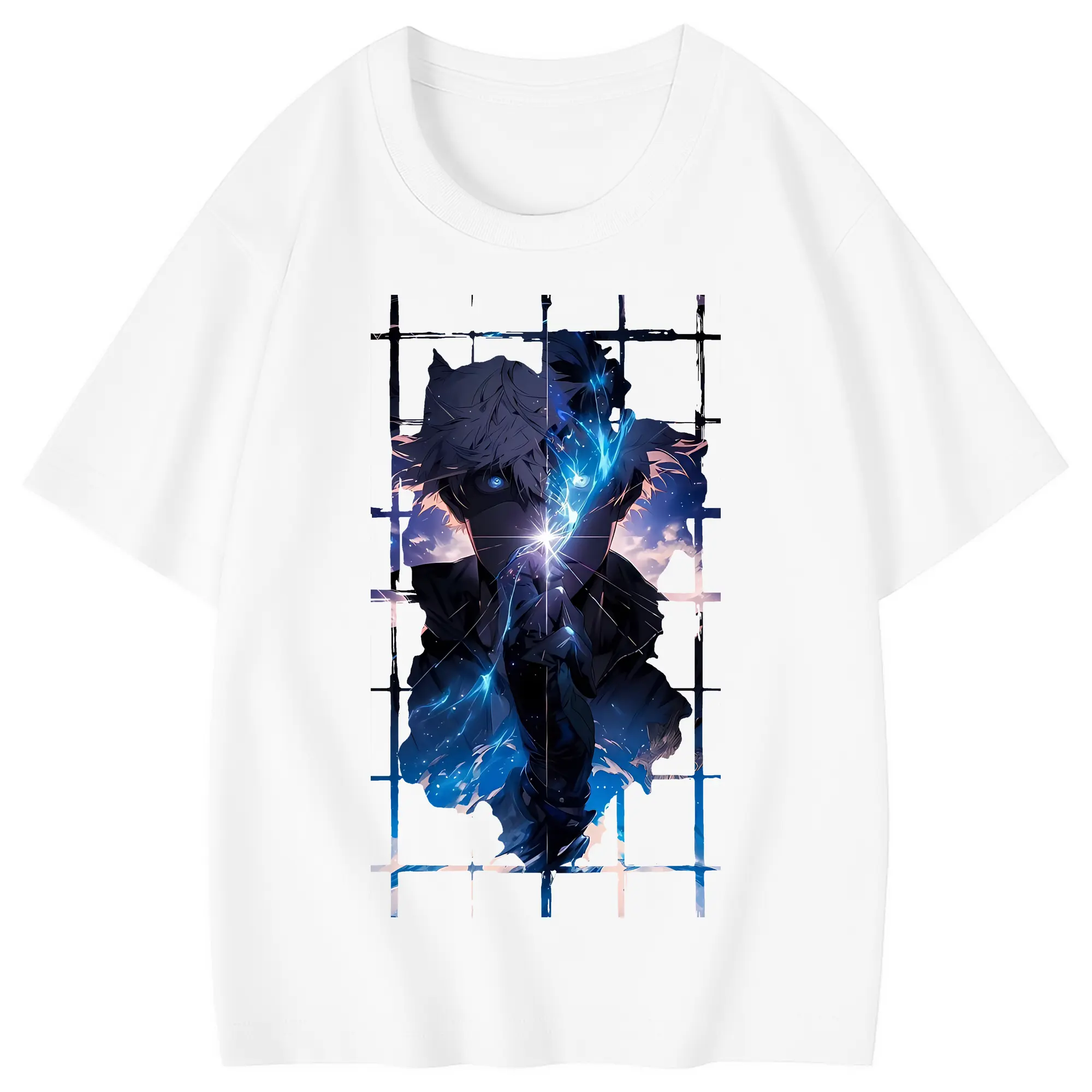 呪術廻戦 グッズ,五条 悟 - 綿100％ キッズTシャツ ・ フロントプリント ・ 快適 通気性 ・ スポーツ カジュアル 散歩用