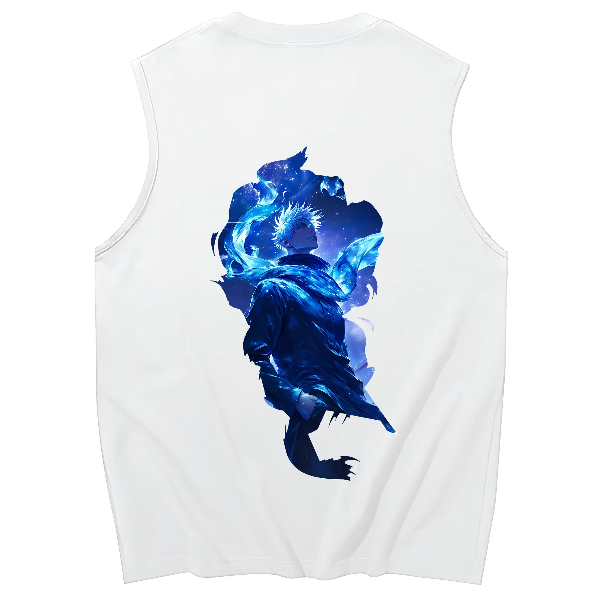 呪術廻戦 グッズ,五条 悟 - コットン100％ タンクトップ ・ 背面プリント ・ タイトシルエット ・ 快適 通気性 ・ スポーツ カジュアル 散歩用