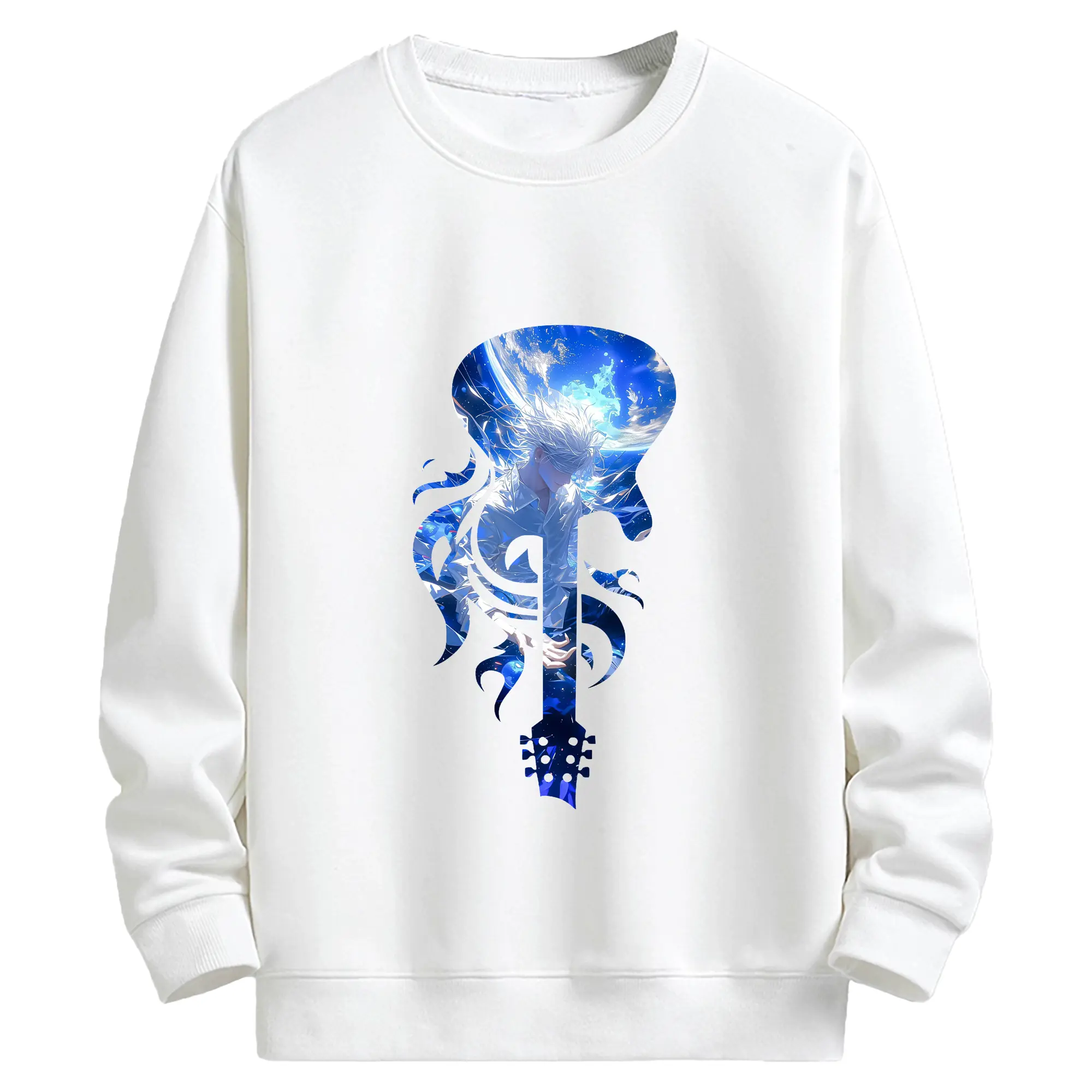 呪術廻戦 グッズ,五条 悟 - 高品質 クルーネック スウェット ・ コットン59％ ポリエステル41％ ・ ユニセックス 長袖 トレーナー ・ カジュアル デイリー スポーツ 散歩用