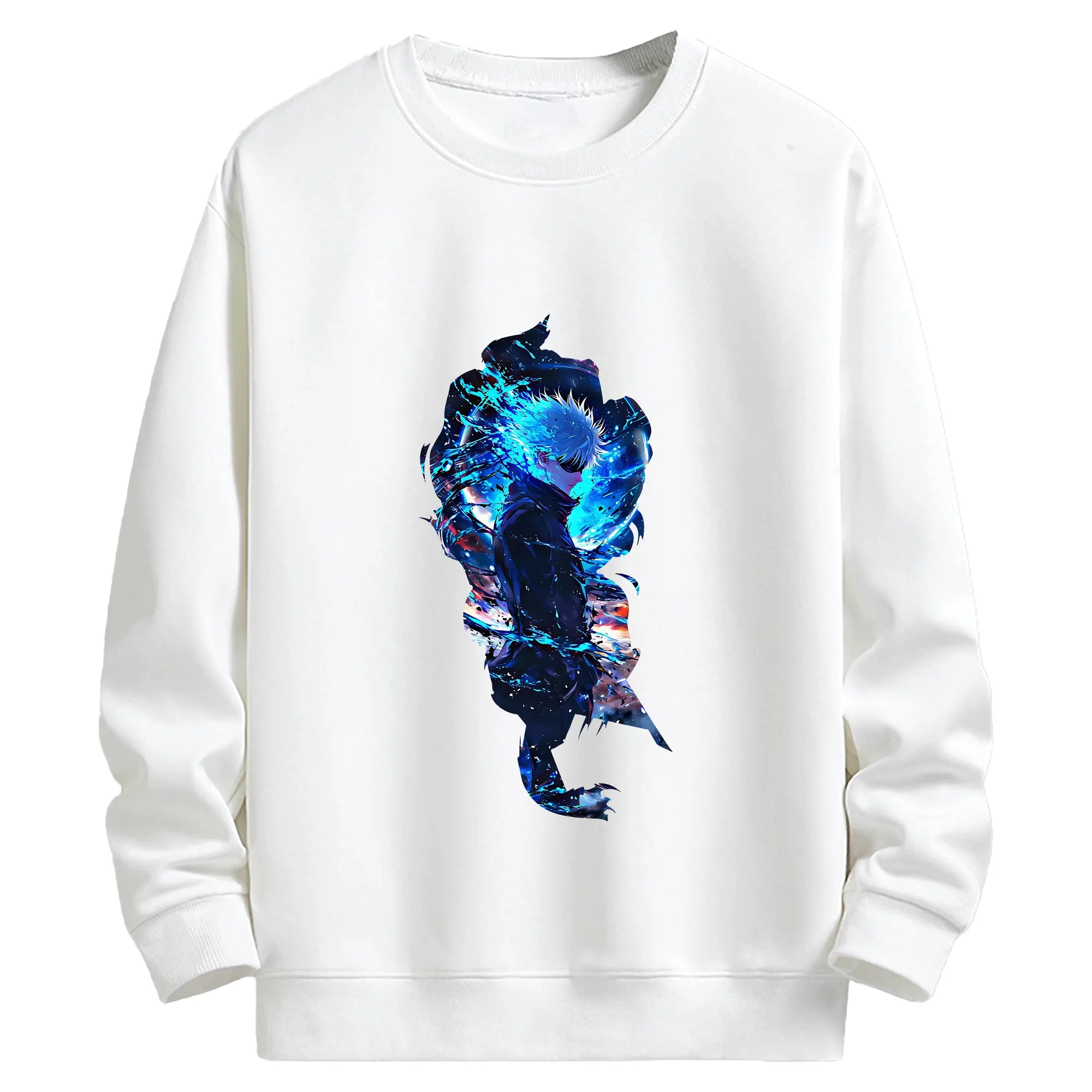 呪術廻戦 グッズ,五条 悟 - 高品質 クルーネック スウェット ・ コットン59％ ポリエステル41％ ・ ユニセックス 長袖 トレーナー ・ カジュアル デイリー スポーツ 散歩用