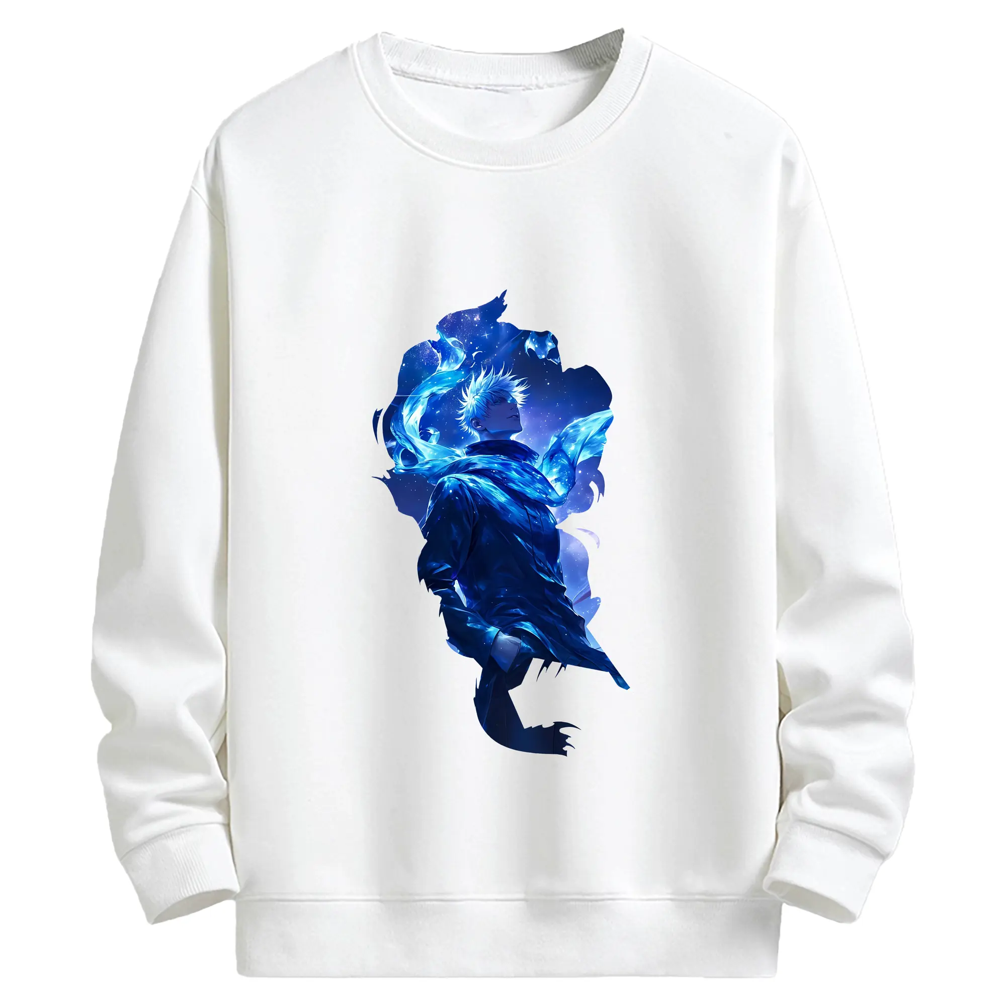 呪術廻戦 グッズ,五条 悟 - 高品質 クルーネック スウェット ・ コットン59％ ポリエステル41％ ・ ユニセックス 長袖 トレーナー ・ カジュアル デイリー スポーツ 散歩用